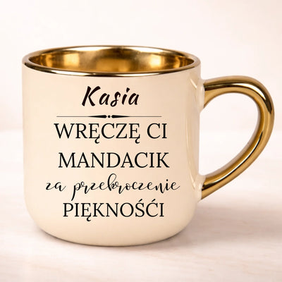 Kubek śmieszny Wręczę Ci Mandacik prezent
