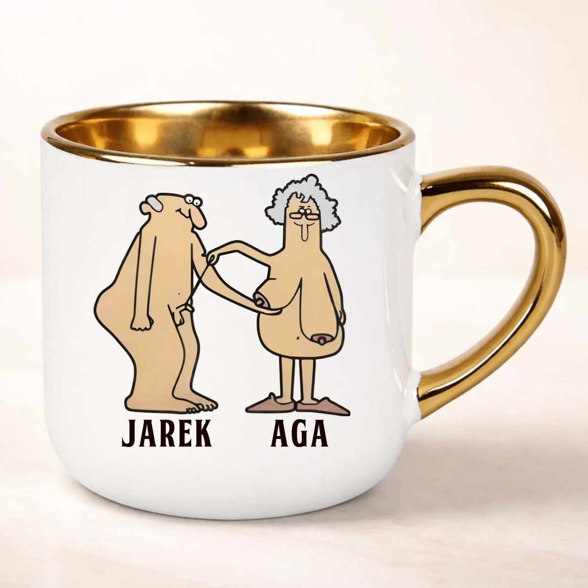 Kubek z Gołą babcią i gołym dziadkiem personalizowany z imieniem elegant 400ml