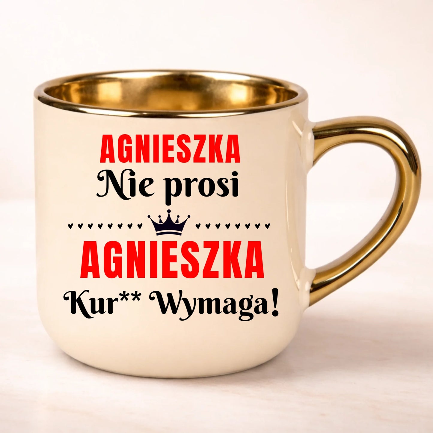 kubek personalizowany z nadrukiem 400ml kremowy