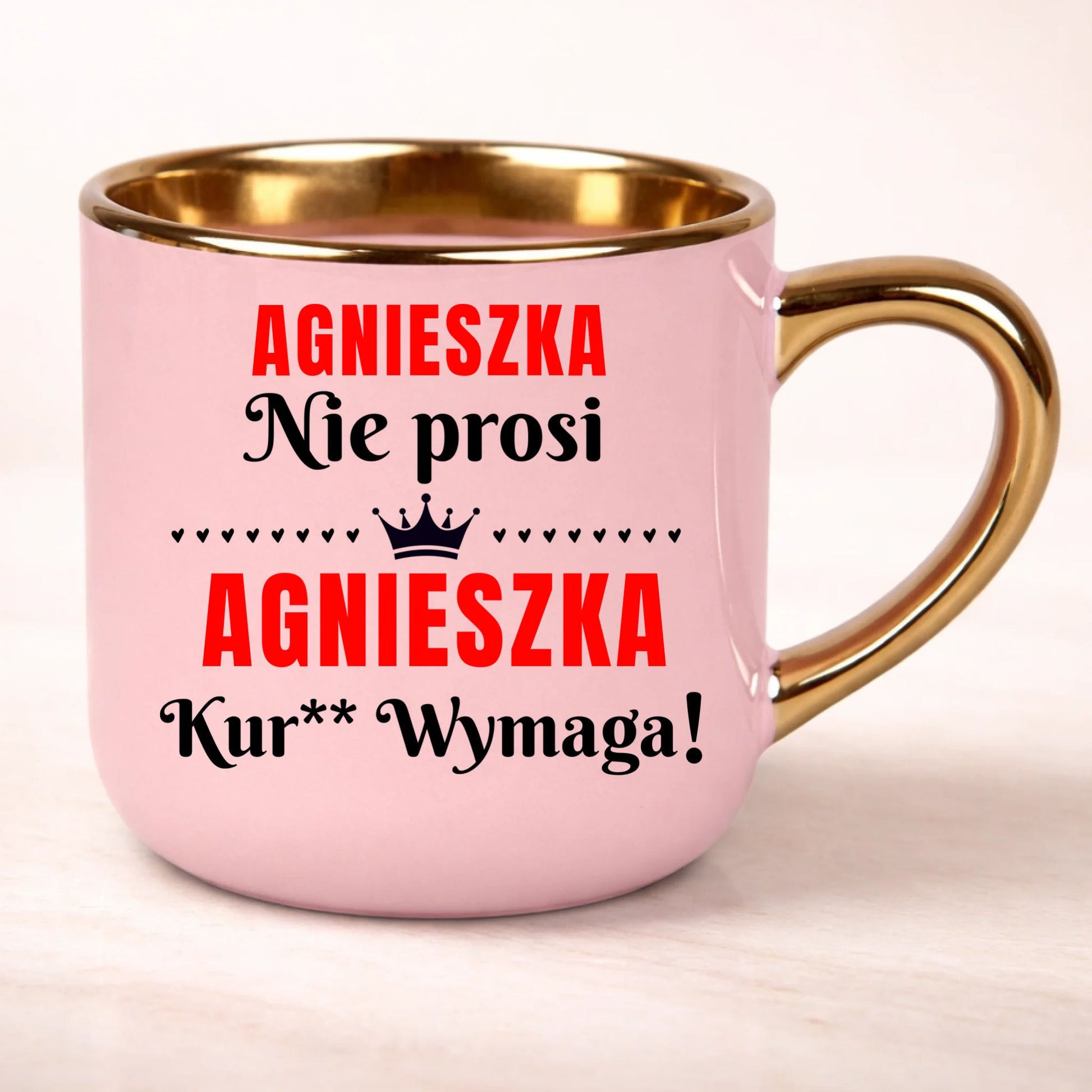 kubek personalizowany z nadrukiem 400ml rozowy