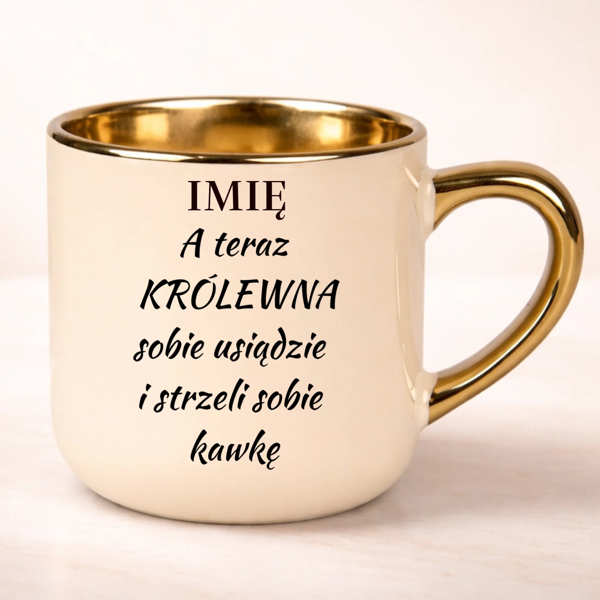kubek personalizowany z nadrukiem 400ml kremowy