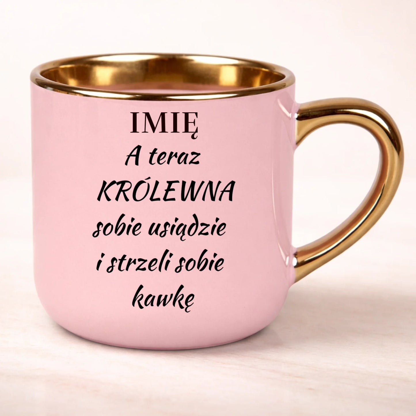 kubek personalizowany z nadrukiem 400ml rozowy