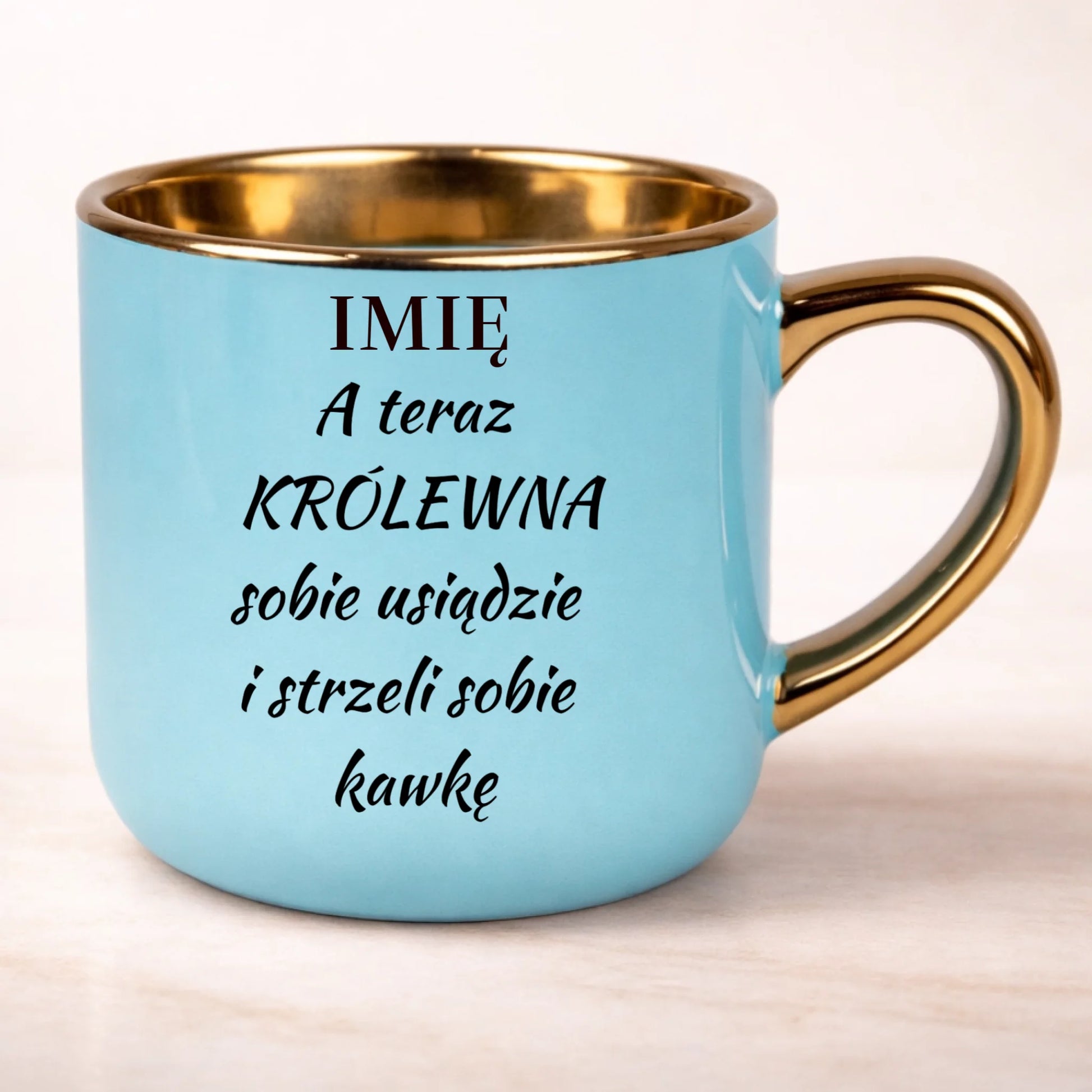 kubek personalizowany z nadrukiem 400ml niebieski