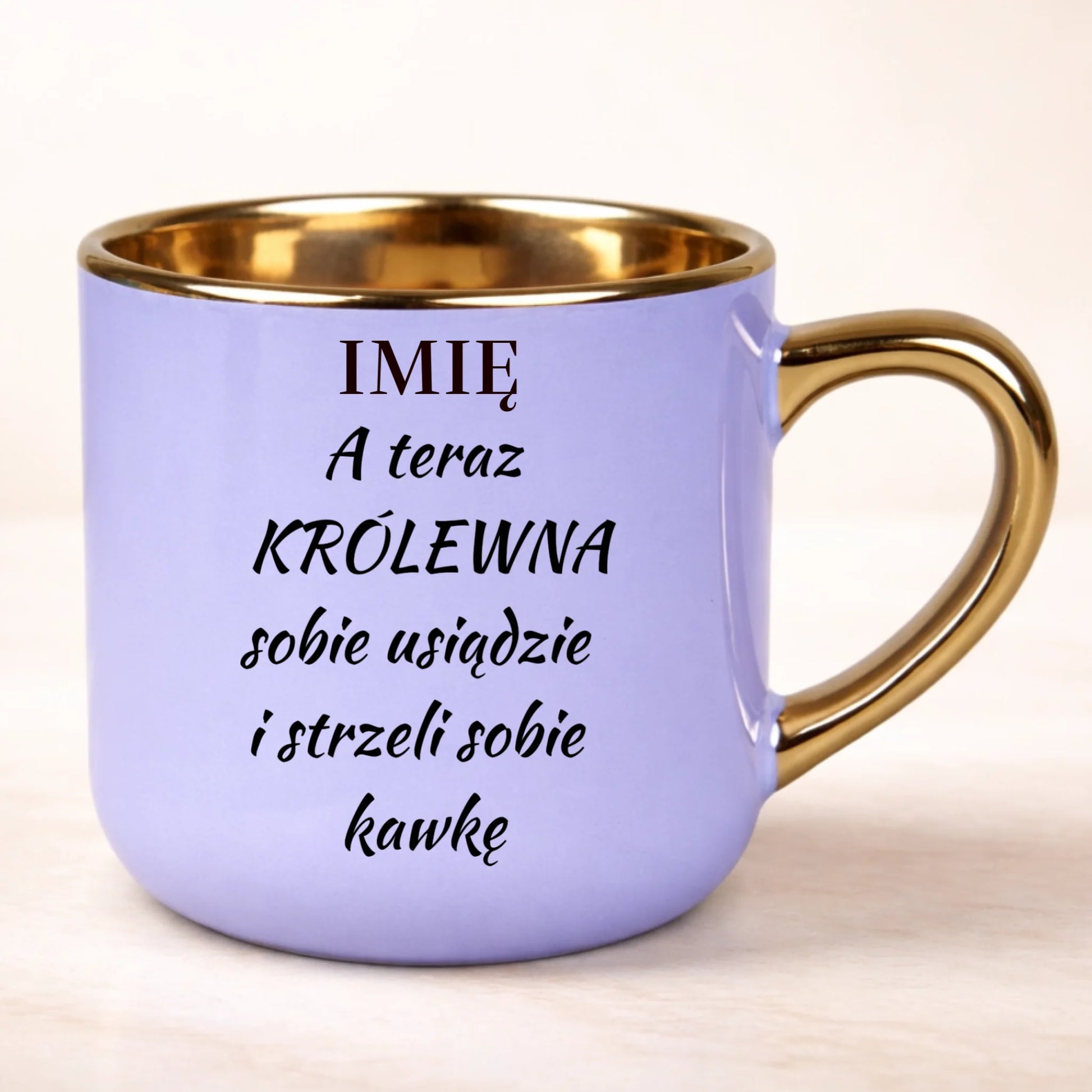 kubek personalizowany z nadrukiem 400ml fioletowy