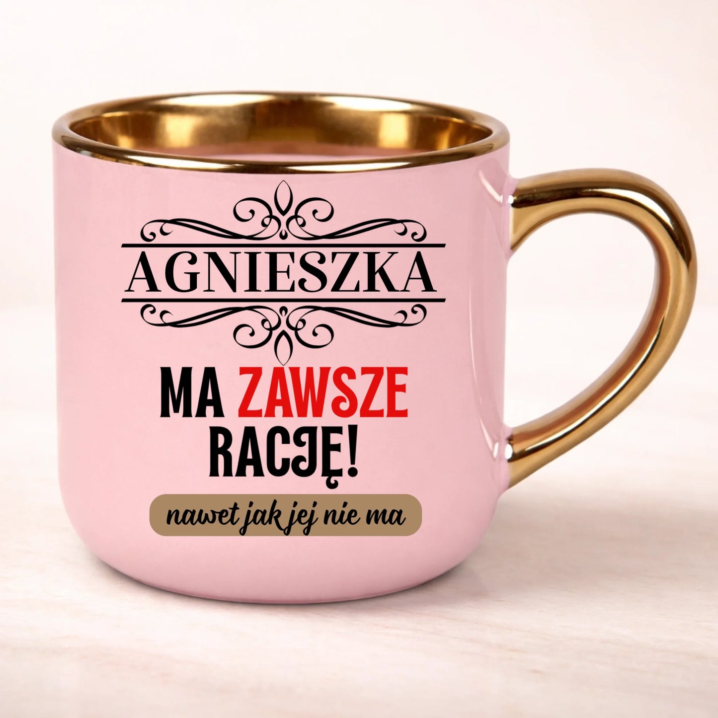 kubek personalizowany z nadrukiem 400ml rozowy