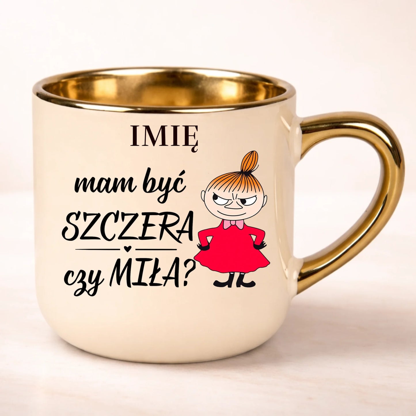 kubek personalizowany z nadrukiem 400ml kremowy
