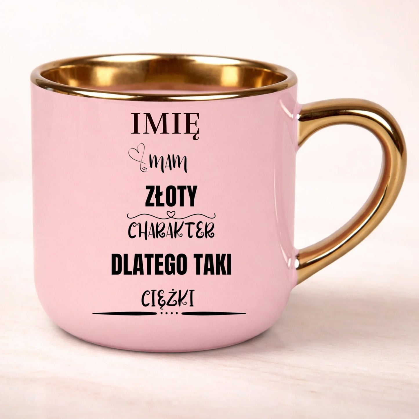 kubek personalizowany z nadrukiem 400ml rozowy