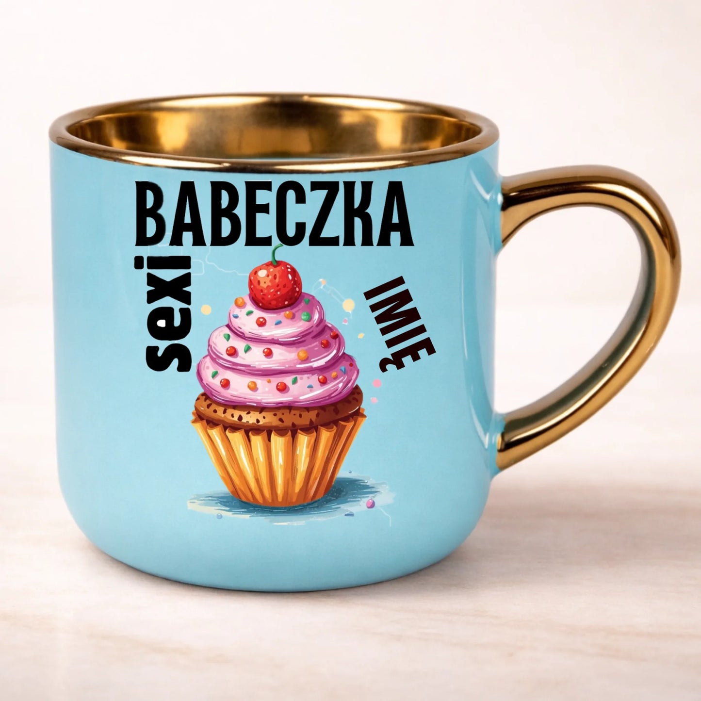 kubek personalizowany z nadrukiem 400ml niebieski