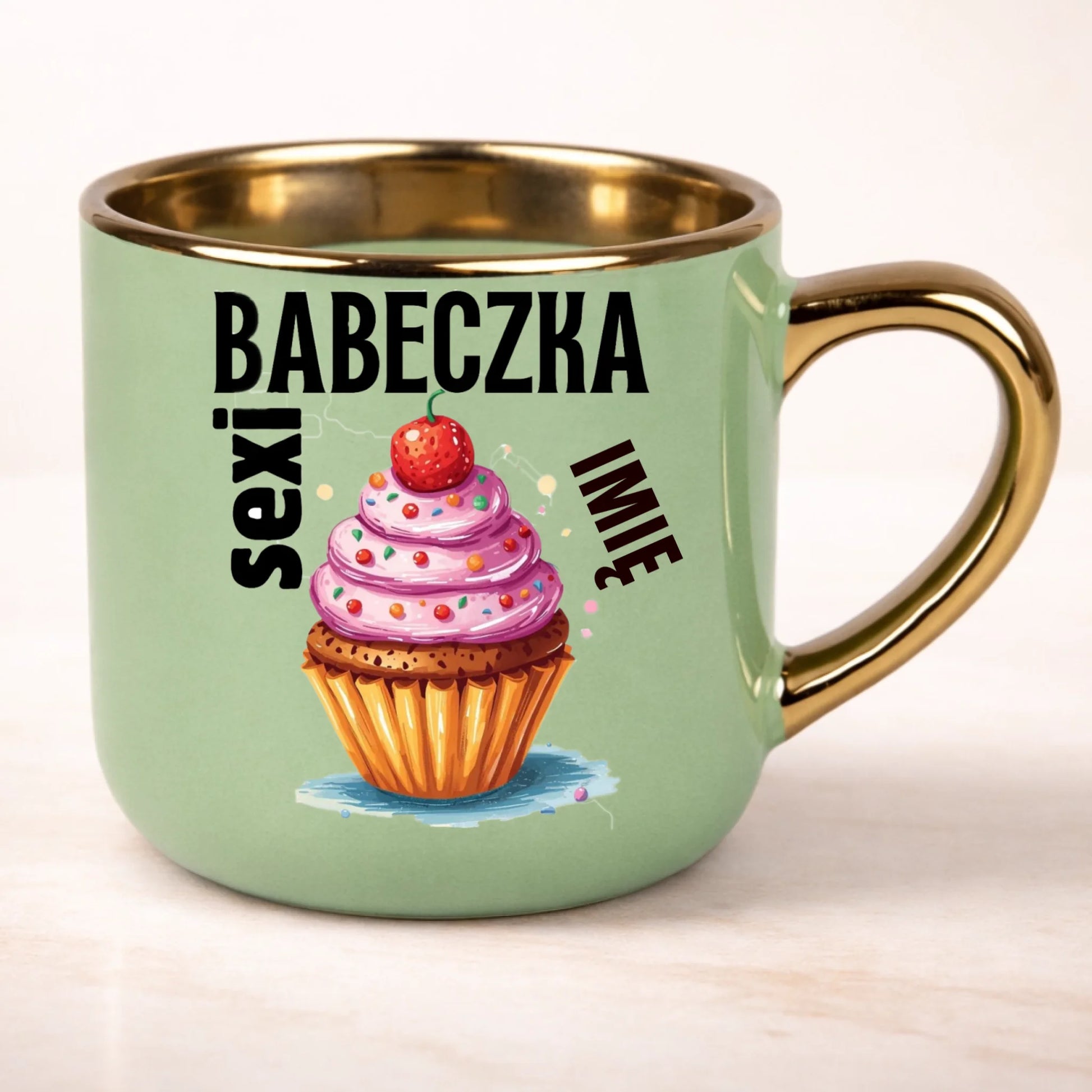 kubek personalizowany z nadrukiem 400ml zielony