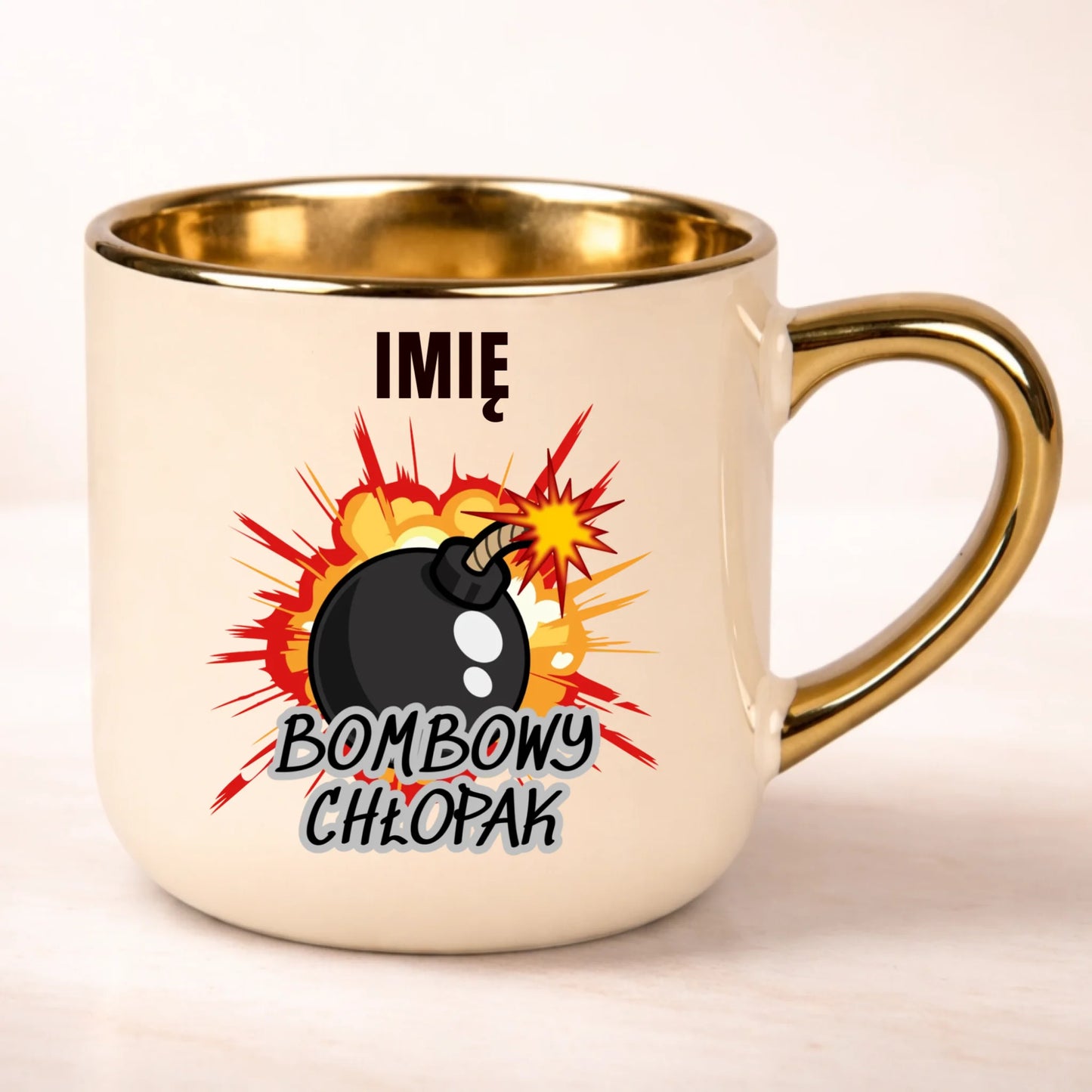 kubek personalizowany z nadrukiem 400ml kremowy