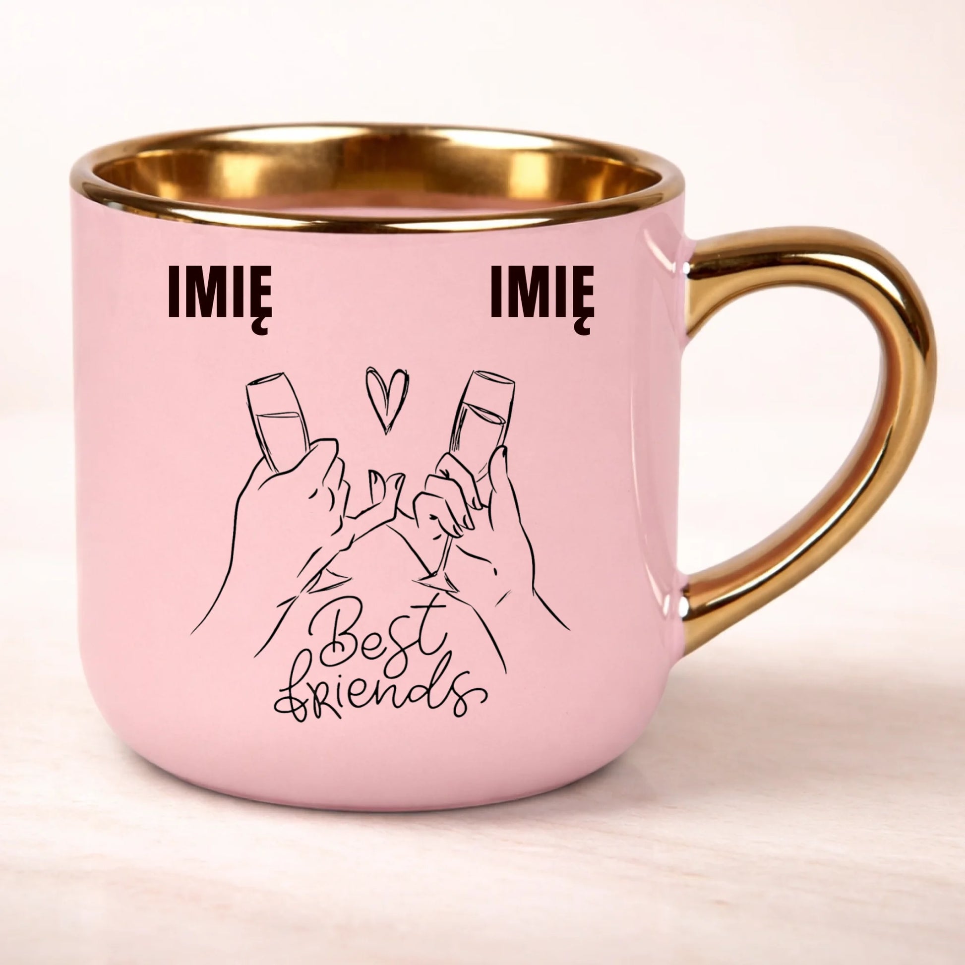 kubek personalizowany z nadrukiem 400ml rozowy