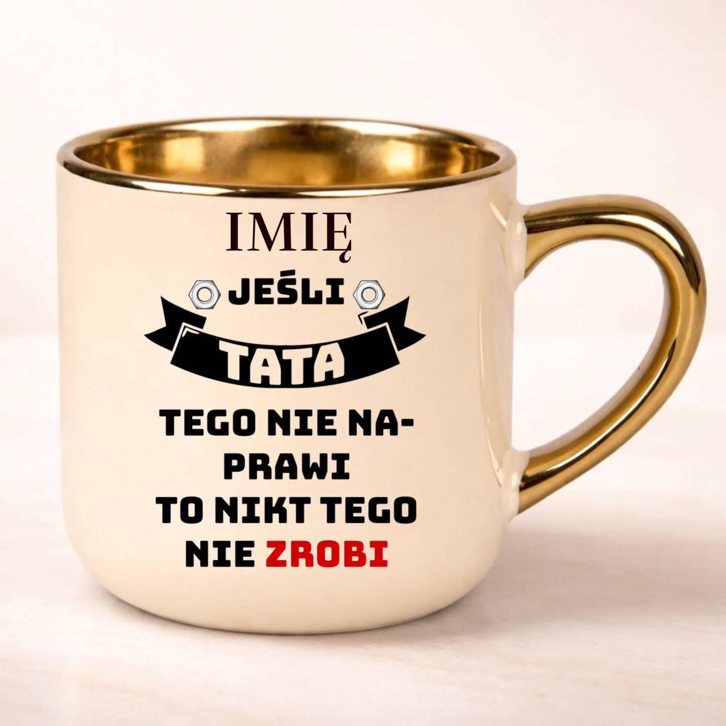 kubek personalizowany z nadrukiem 400ml kremowy