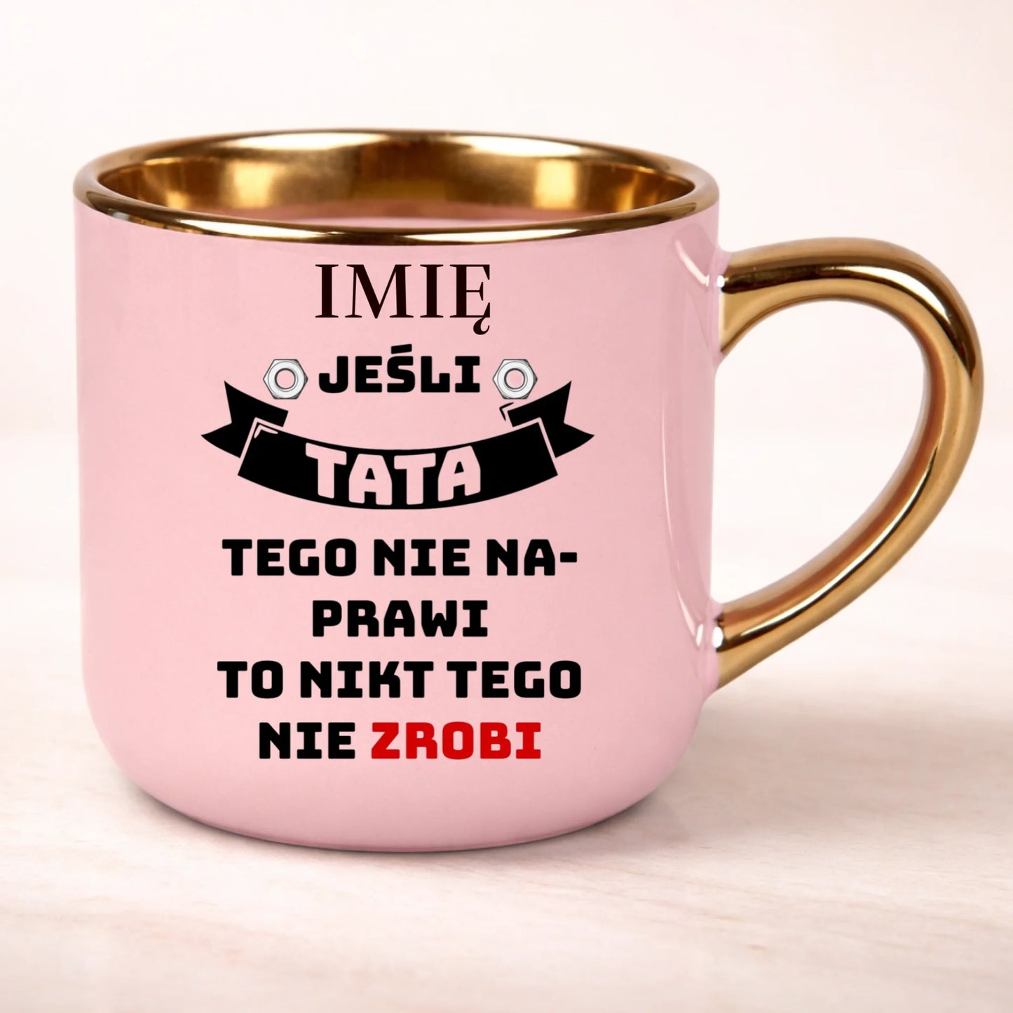 kubek personalizowany z nadrukiem 400ml rozowy