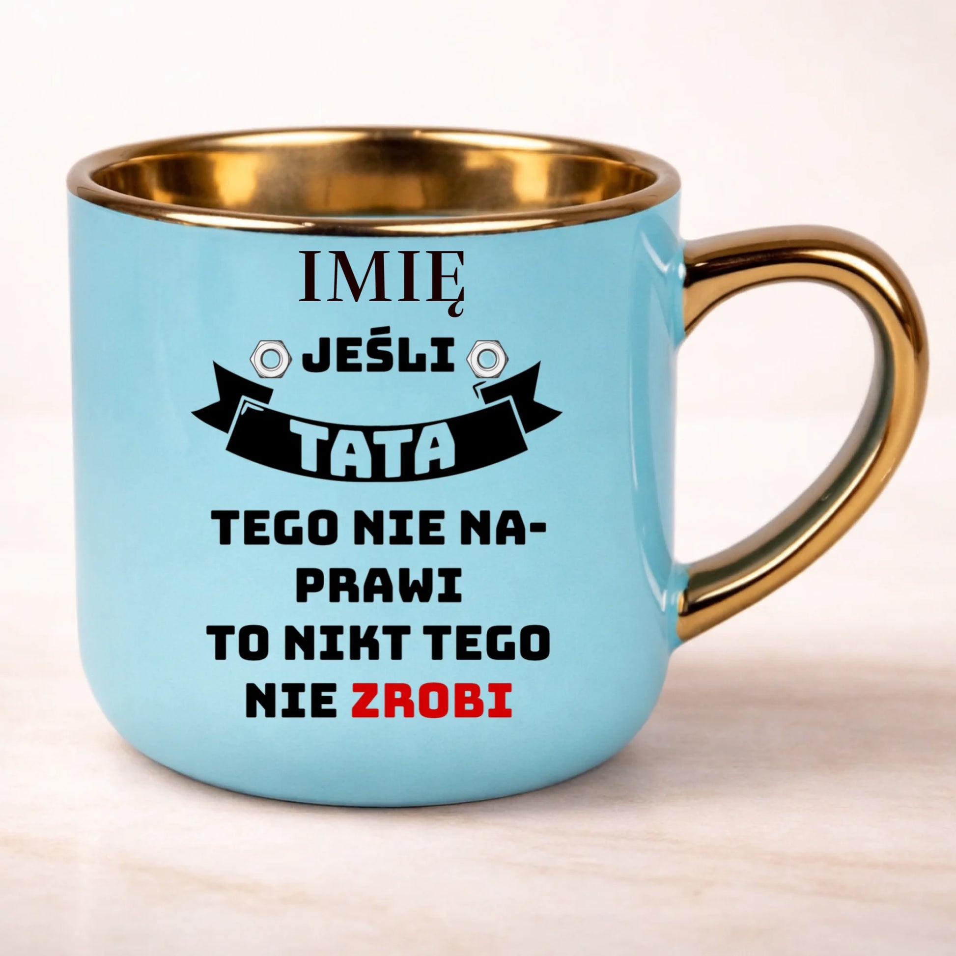 kubek personalizowany z nadrukiem 400ml niebieski