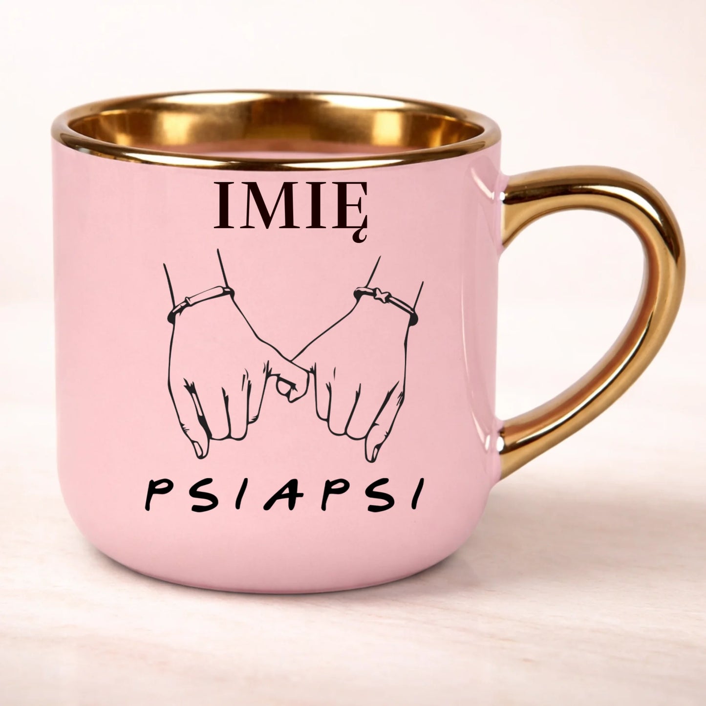 kubek personalizowany z nadrukiem 400ml rozowy
