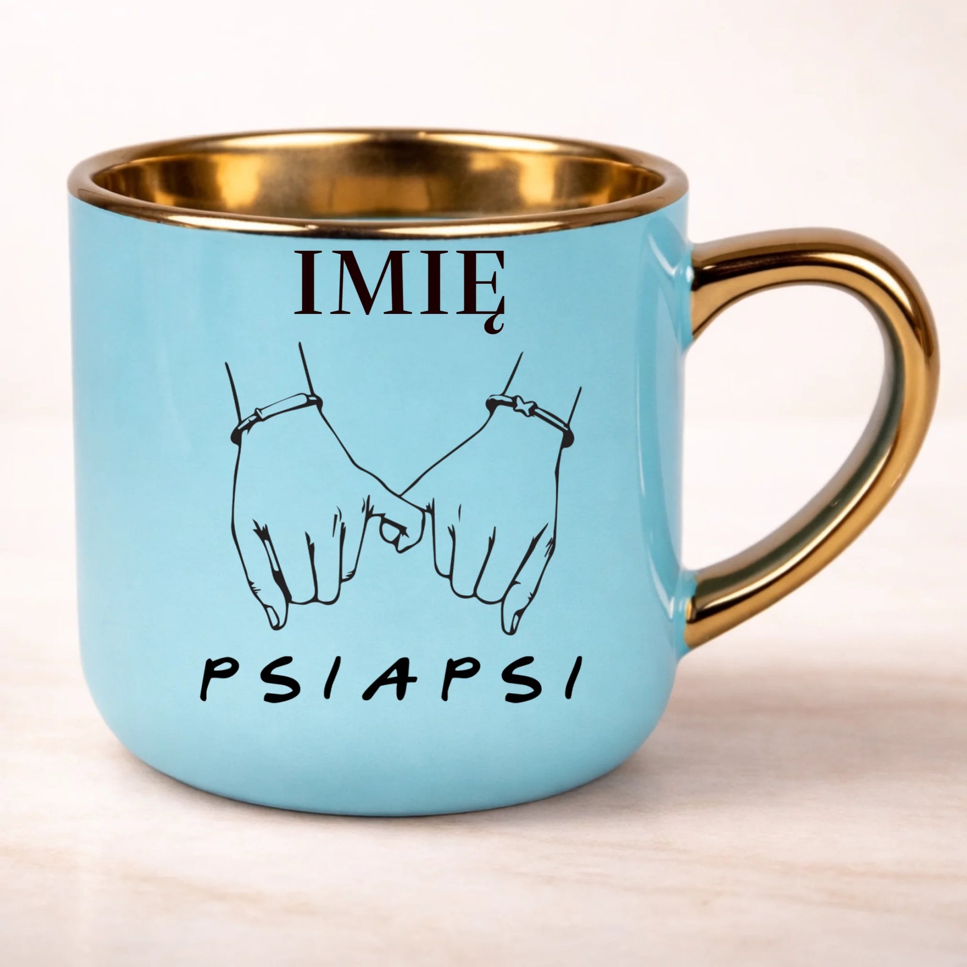 kubek personalizowany z nadrukiem 400ml niebieski
