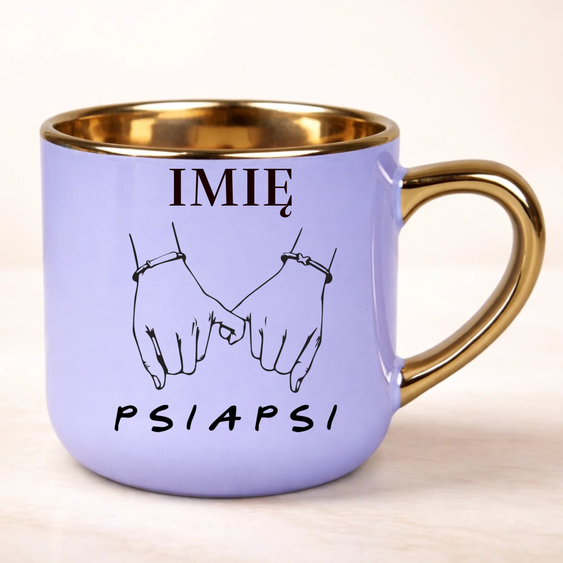 kubek personalizowany z nadrukiem 400ml fioletowy