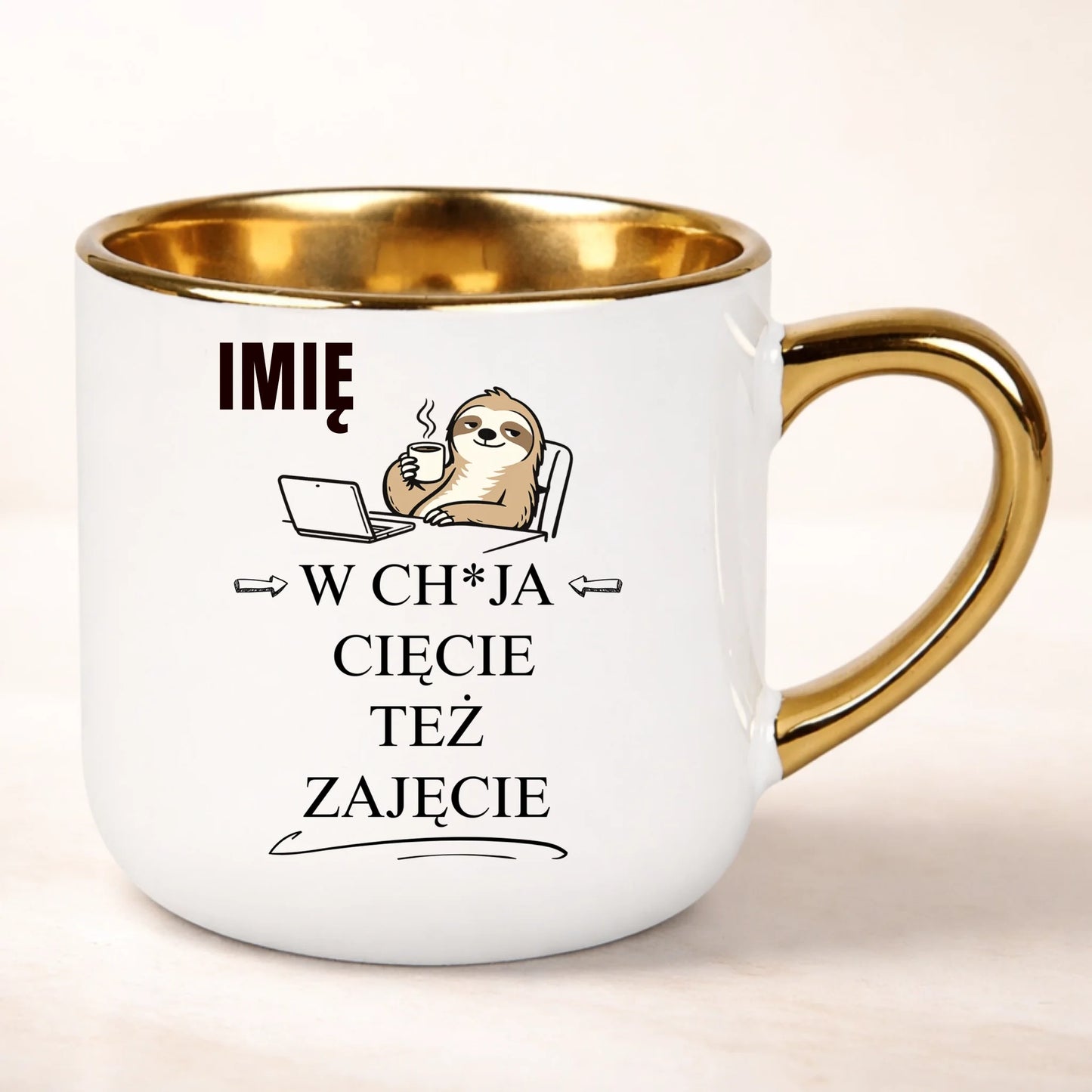 kubek personalizowany z nadrukiem 400ml biały