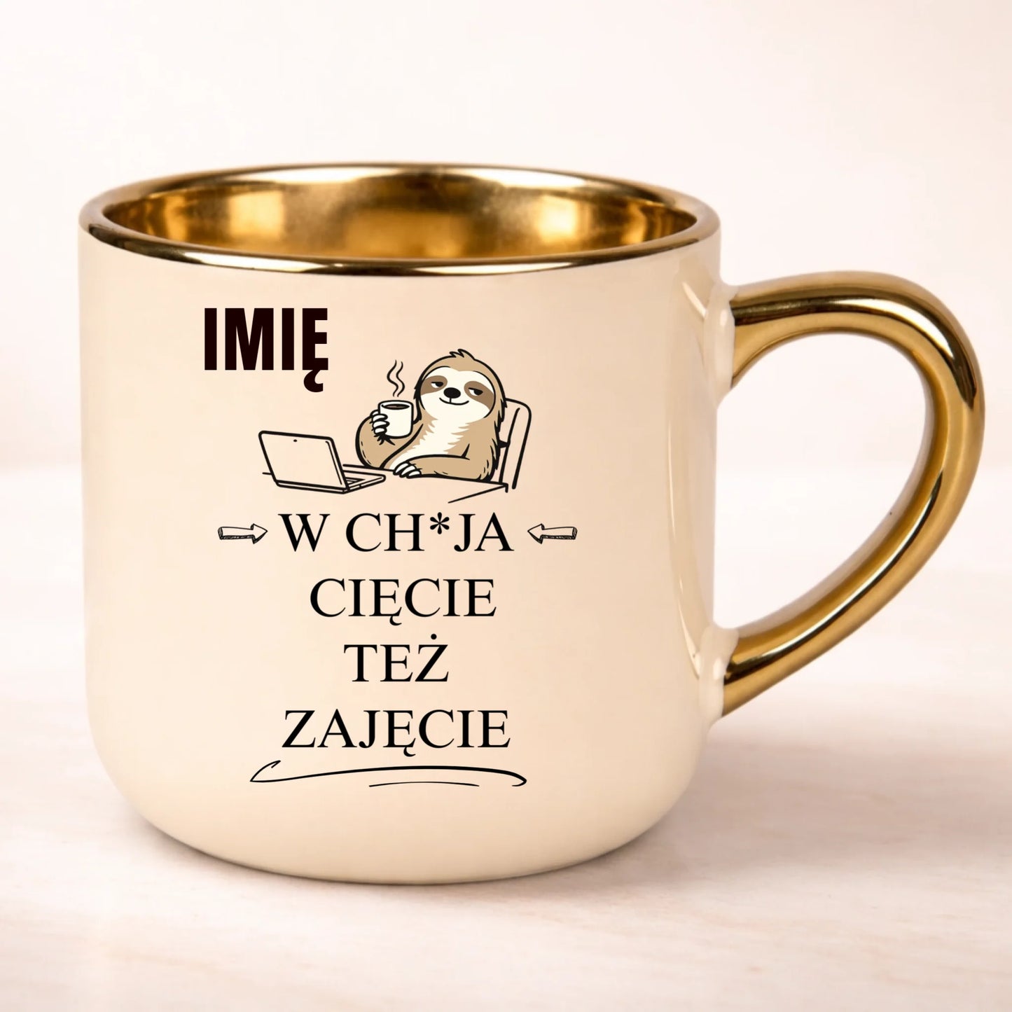 kubek personalizowany z nadrukiem 400ml kremowy