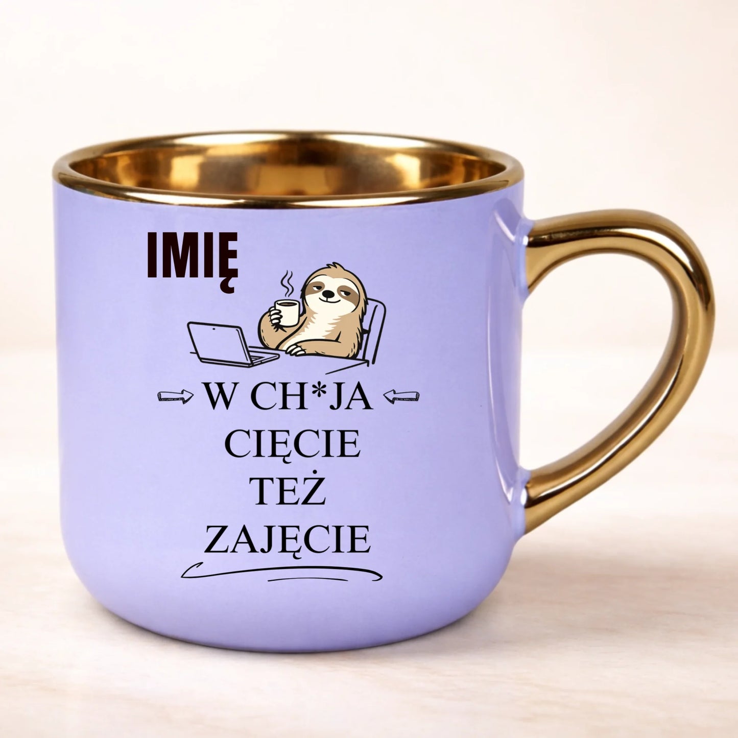 kubek personalizowany z nadrukiem 400ml fioletowy