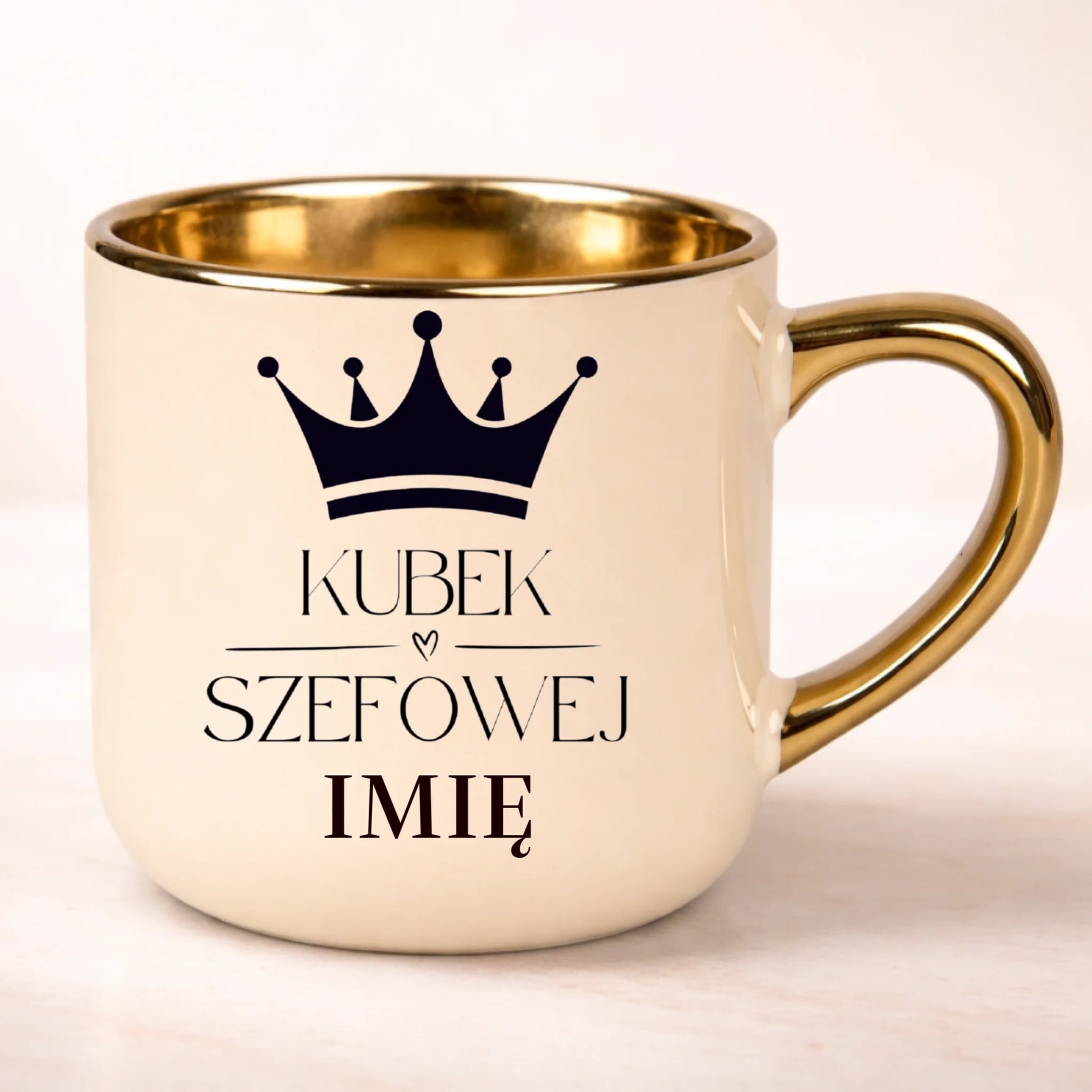 kubek personalizowany z nadrukiem 400ml kremowy