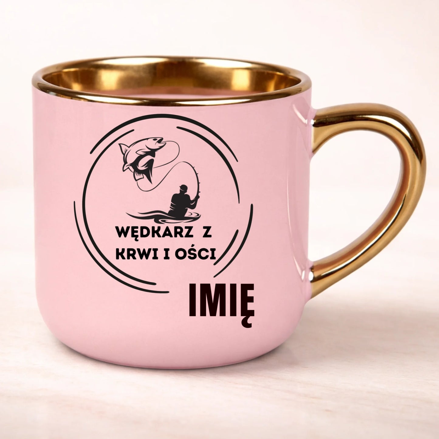 kubek personalizowany z nadrukiem 400ml rozowy