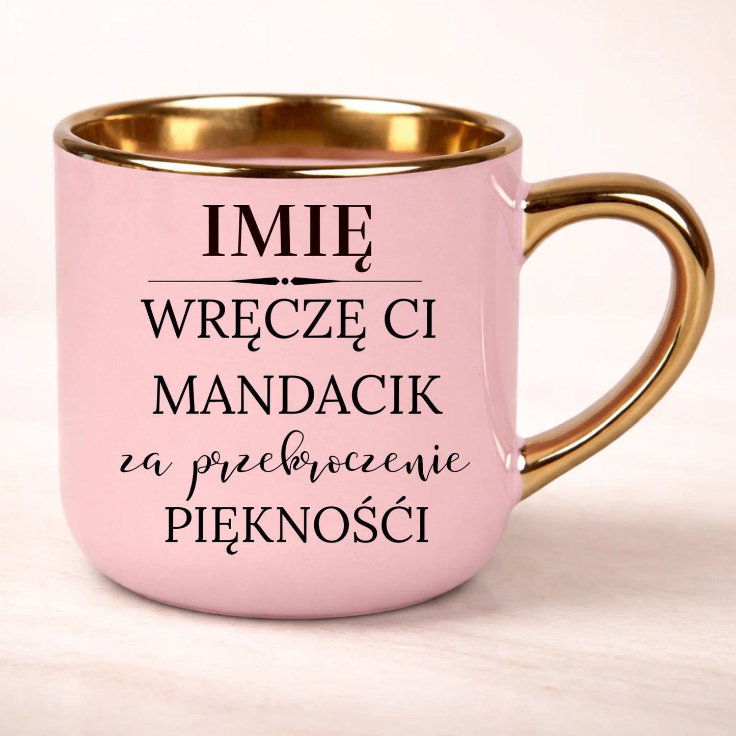 kubek personalizowany z nadrukiem 400ml rozowy
