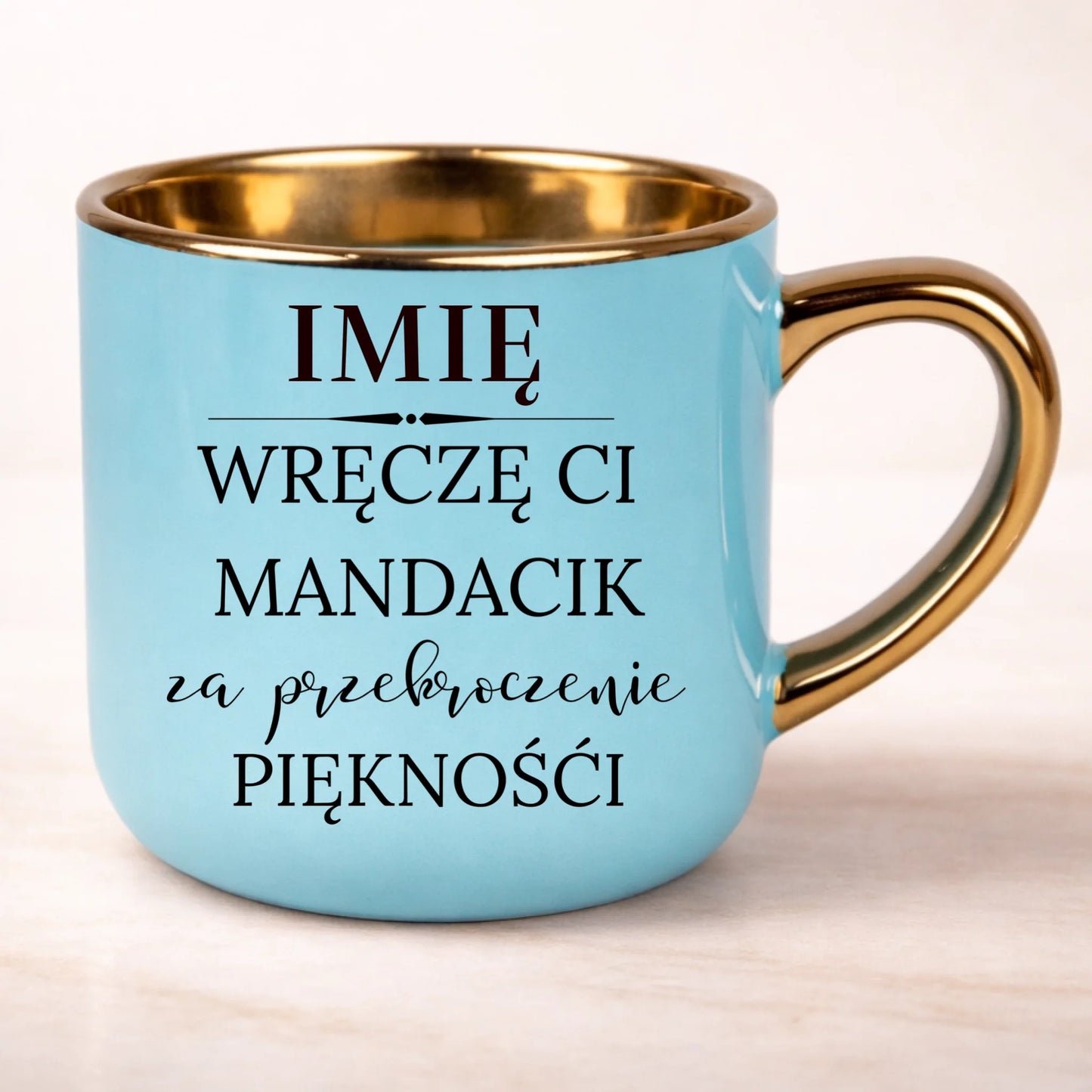 kubek personalizowany z nadrukiem 400ml niebieski