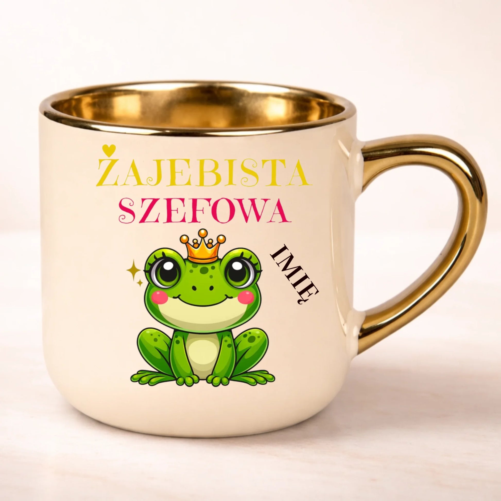 kubek personalizowany z nadrukiem 400ml kremowy