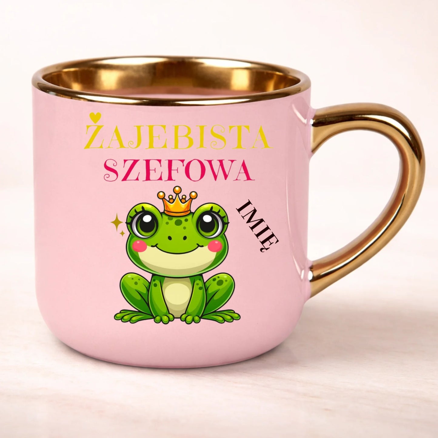 kubek personalizowany z nadrukiem 400ml rozowy