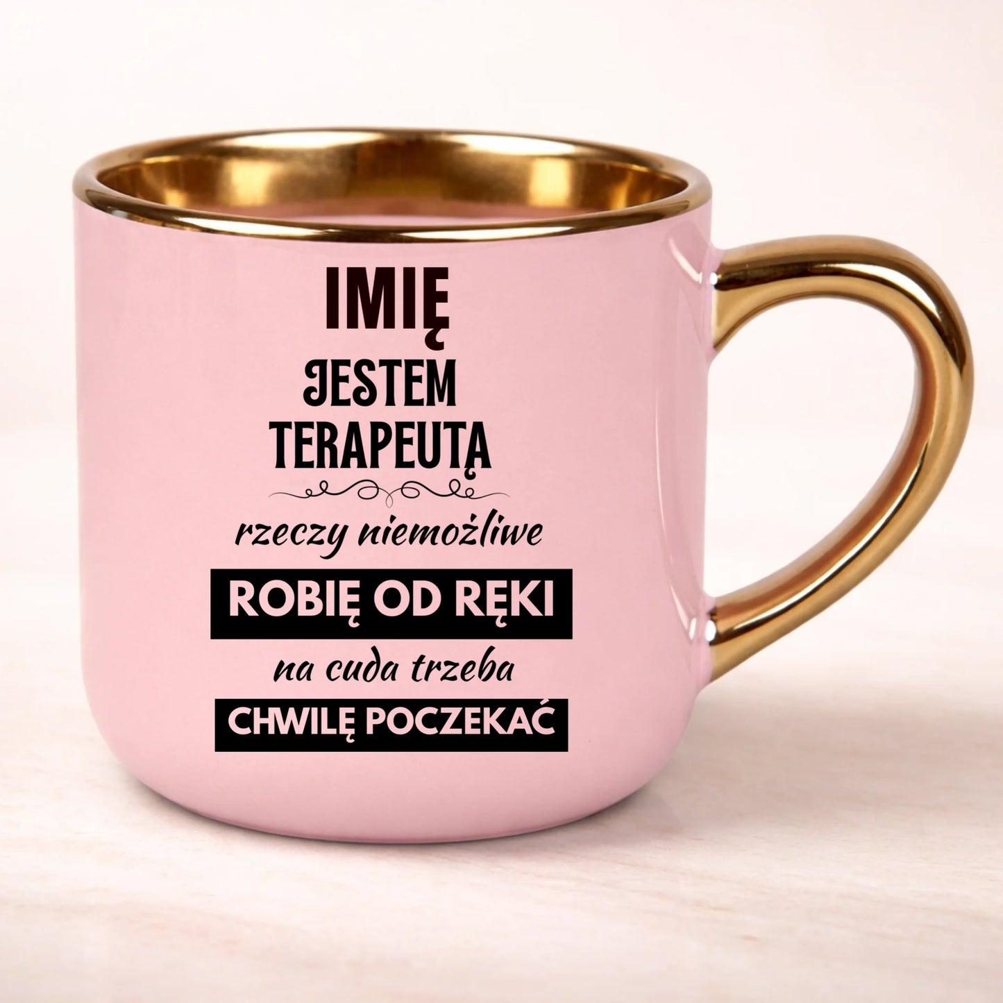 kubek personalizowany z nadrukiem 400ml rozowy