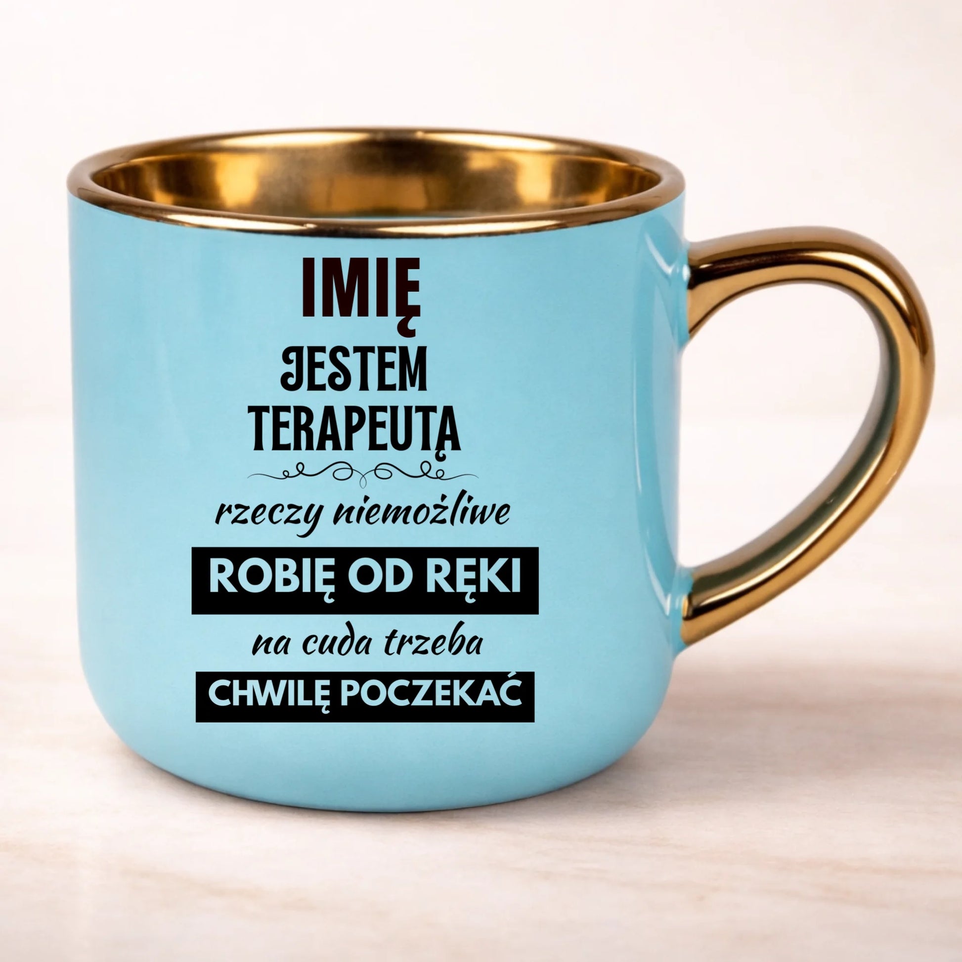 kubek personalizowany z nadrukiem 400ml niebieski