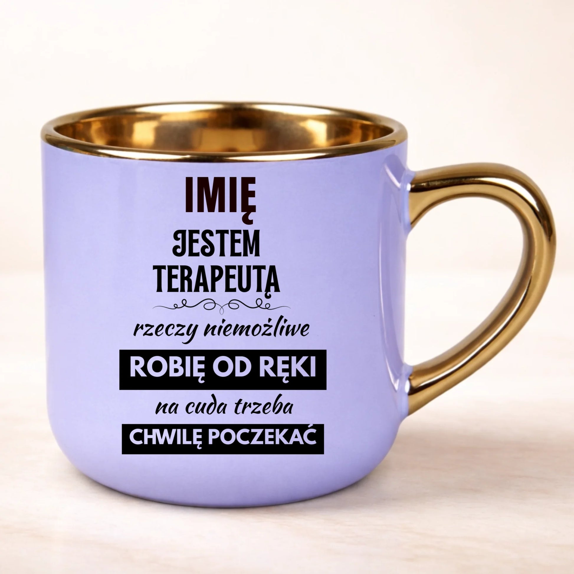 kubek personalizowany z nadrukiem 400ml fioletowy