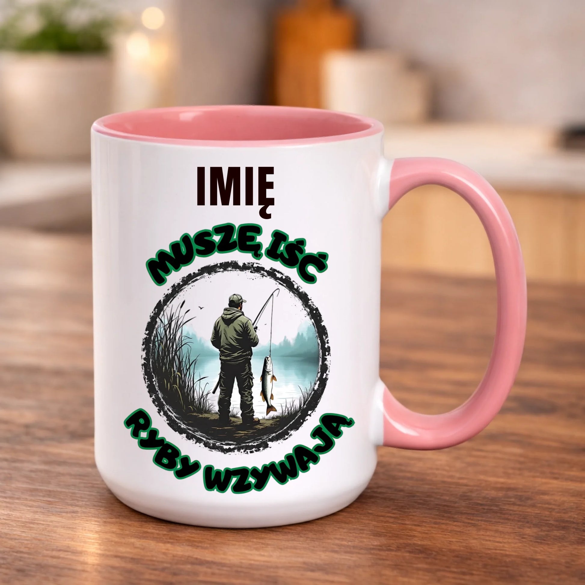 kubek z własnym nadrukiem 440ml personalizowane prezenty pl różowy
