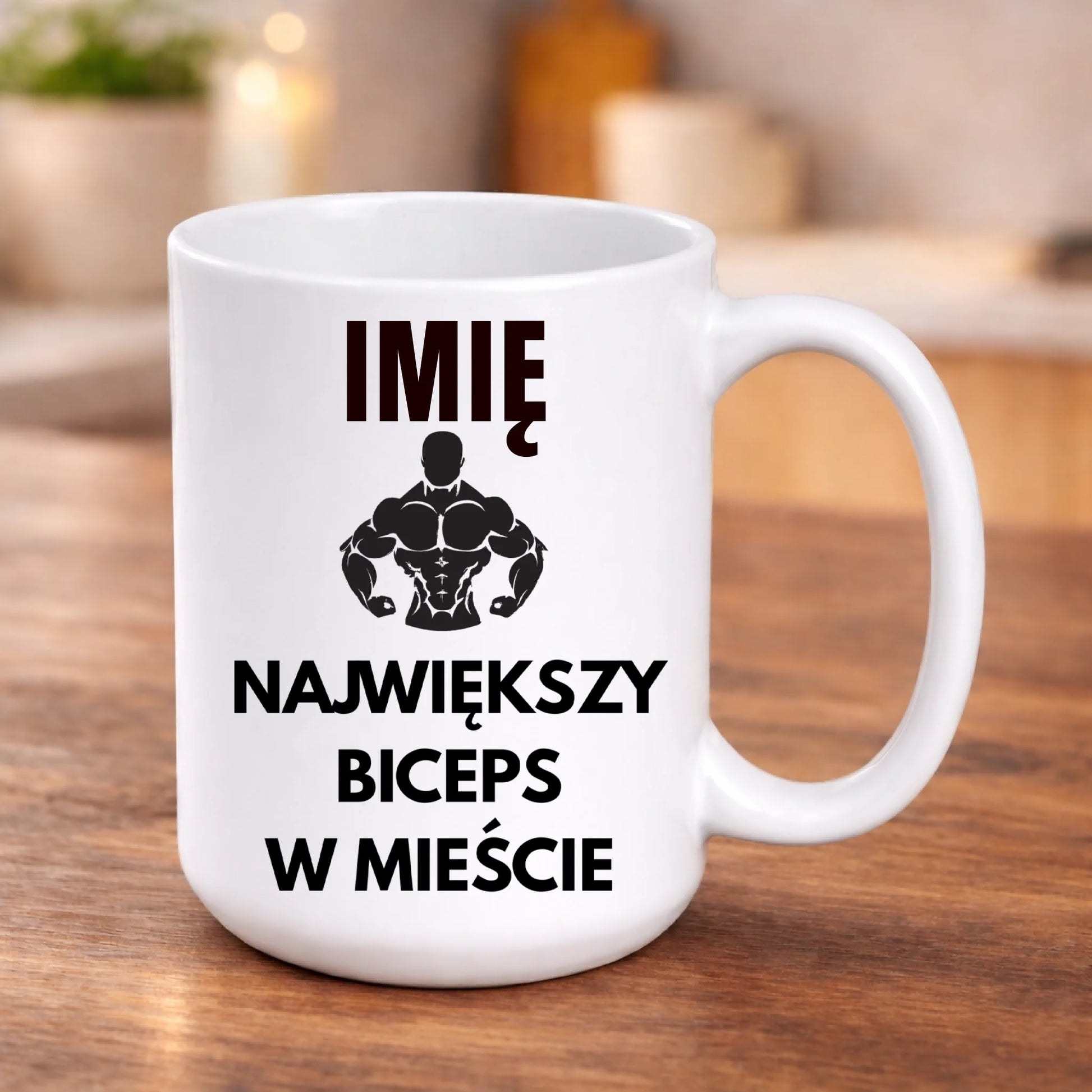 kubek z własnym nadrukiem 440ml personalizowane prezenty pl bialy