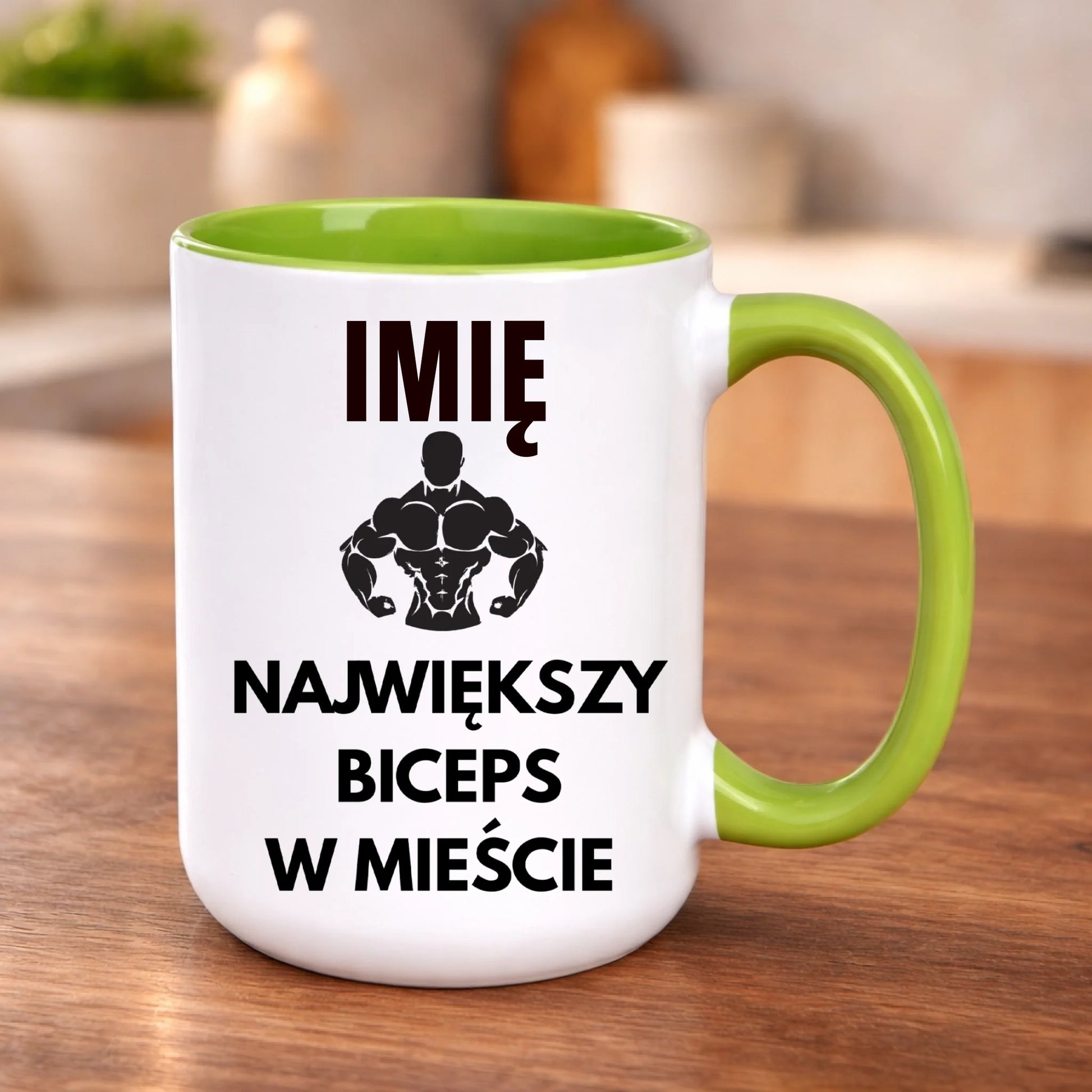 kubek z własnym nadrukiem 440ml personalizowane prezenty pl zielony