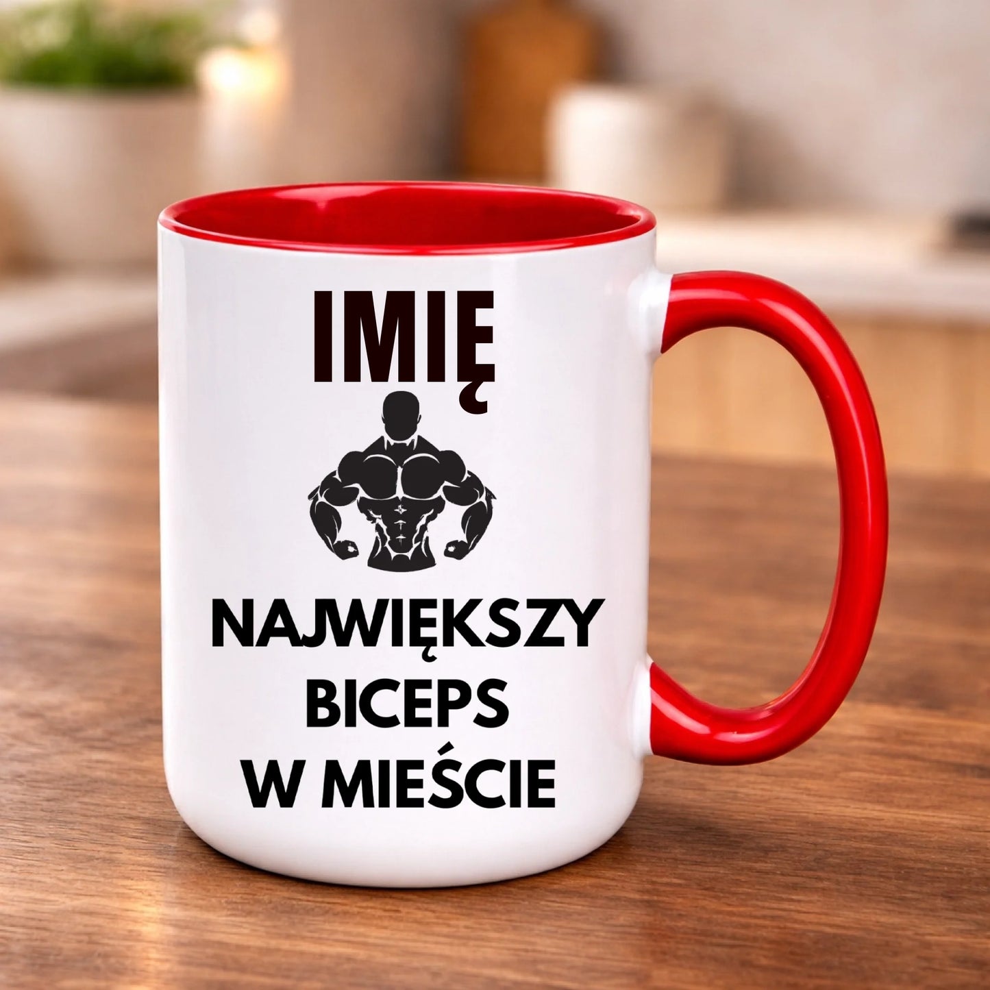 kubek z własnym nadrukiem 440ml personalizowane prezenty pl czerwony