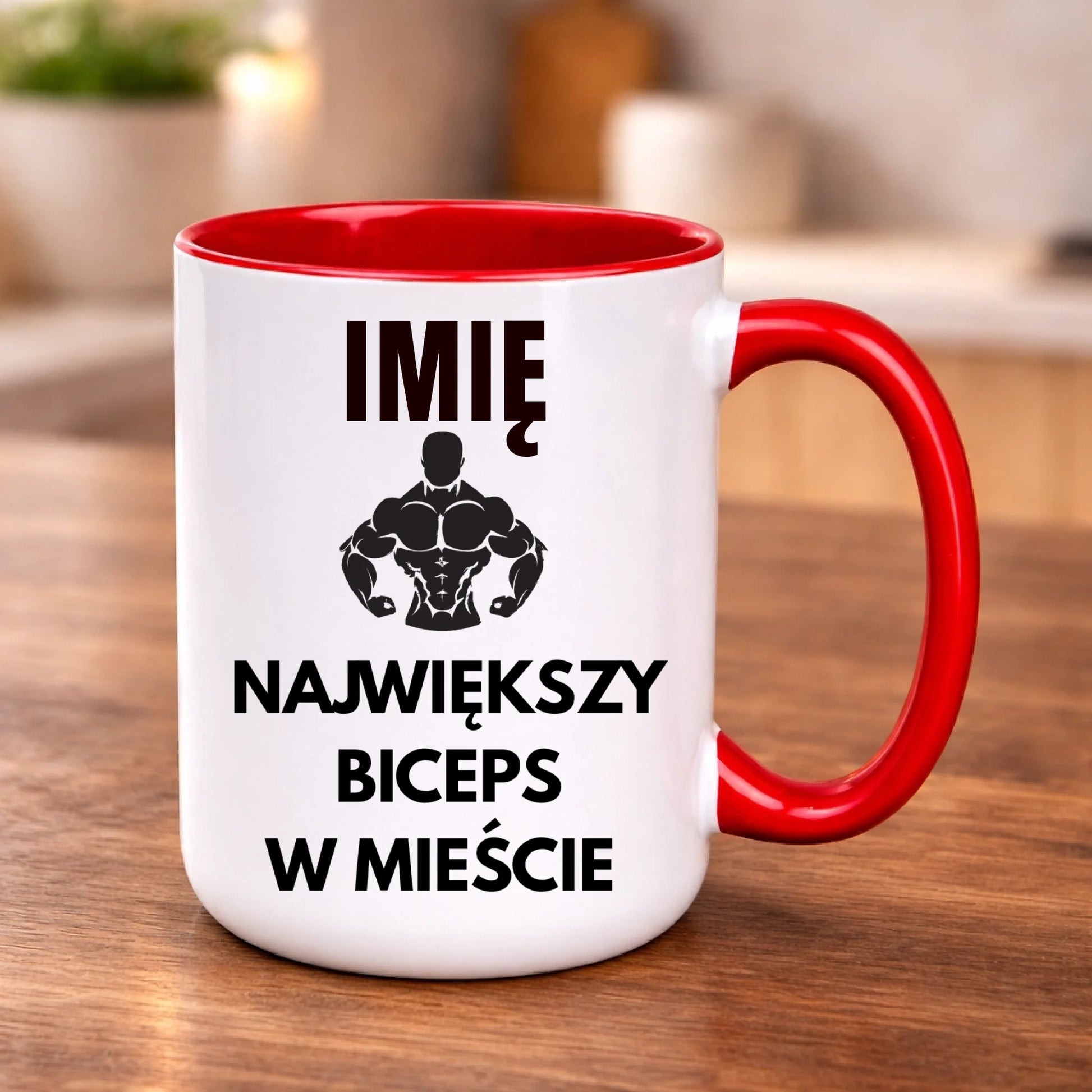 kubek z własnym nadrukiem 440ml personalizowane prezenty pl czerwony