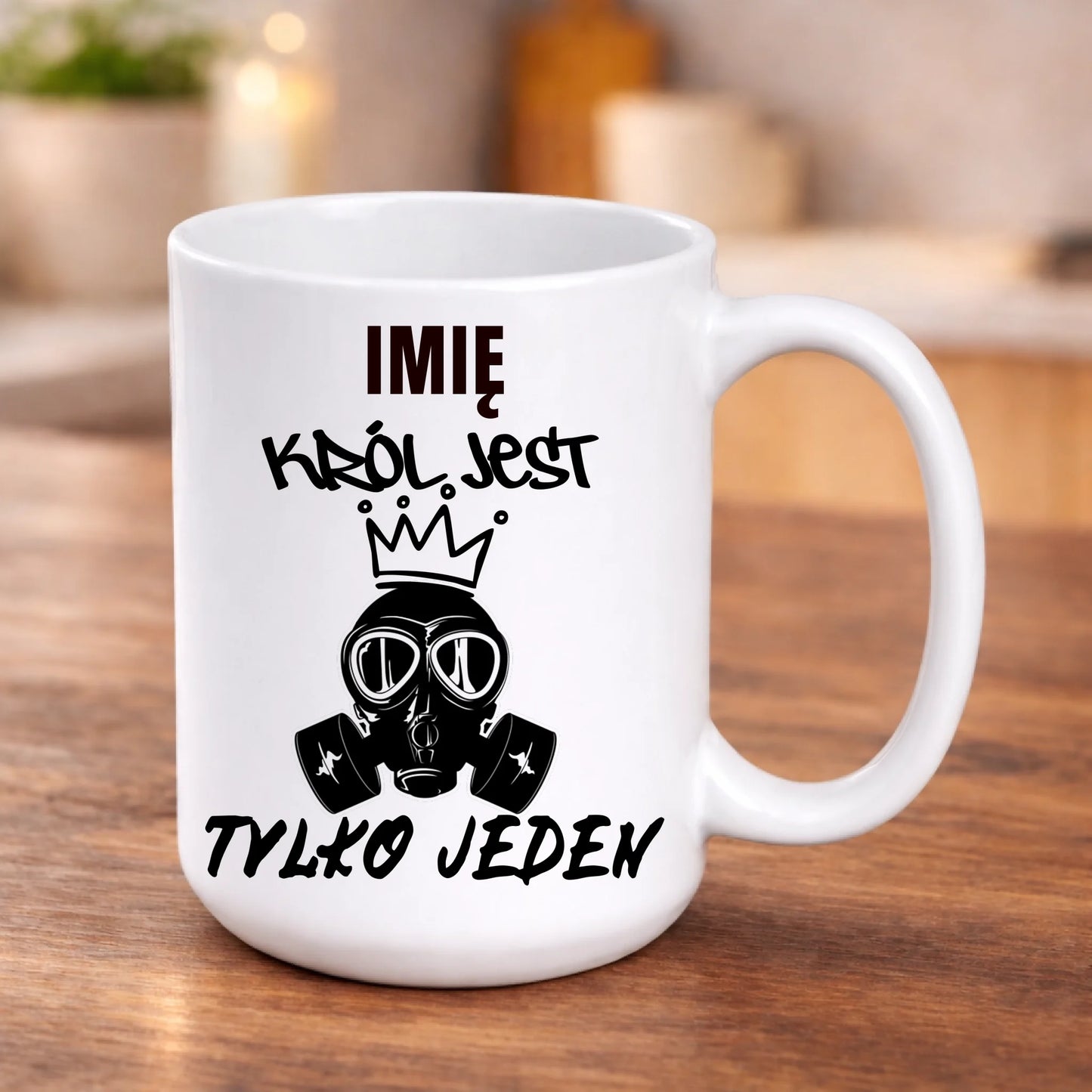 kubek z własnym nadrukiem 440ml personalizowane prezenty pl bialy