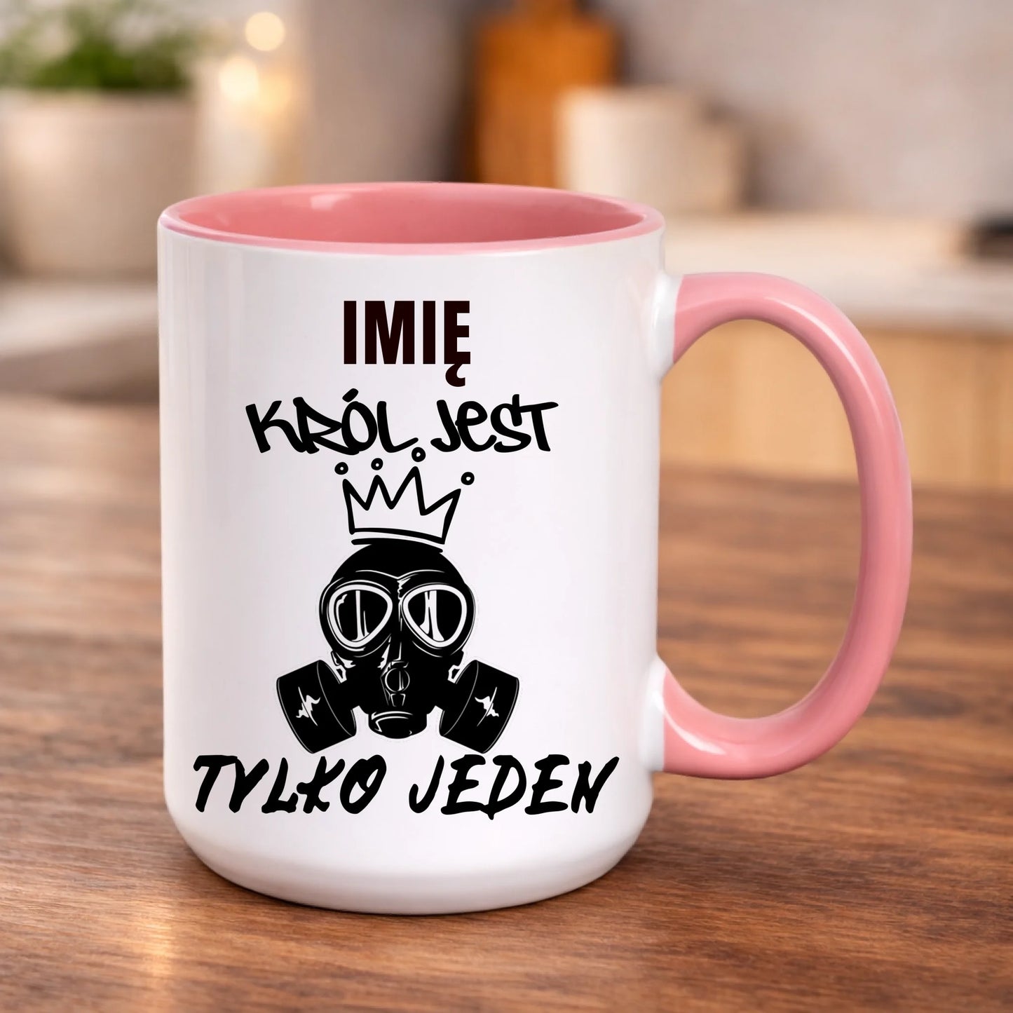 kubek z własnym nadrukiem 440ml personalizowane prezenty pl różowy