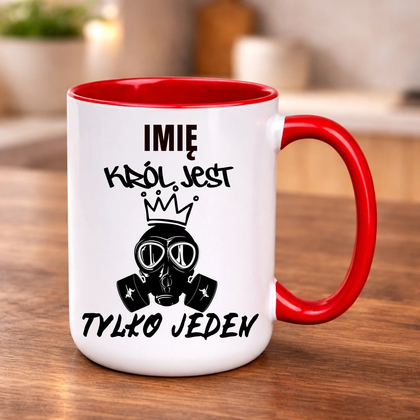 kubek z własnym nadrukiem 440ml personalizowane prezenty pl czerwony