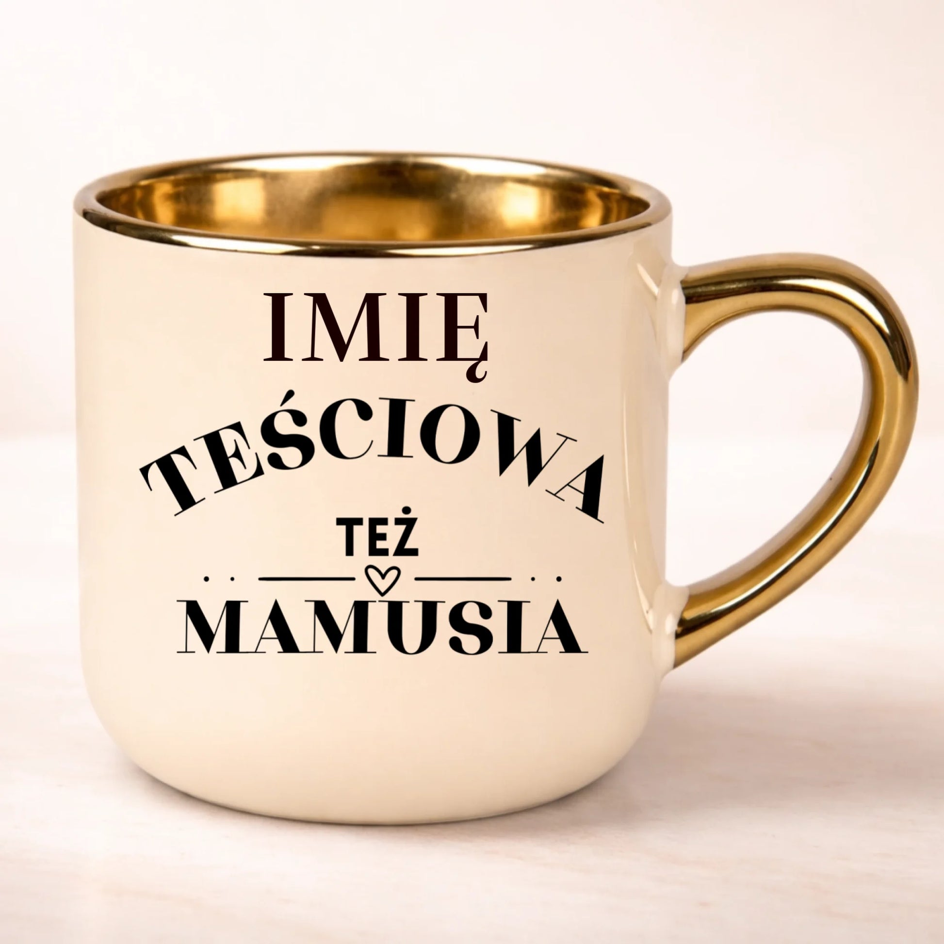 kubek personalizowany z nadrukiem 400ml kremowy