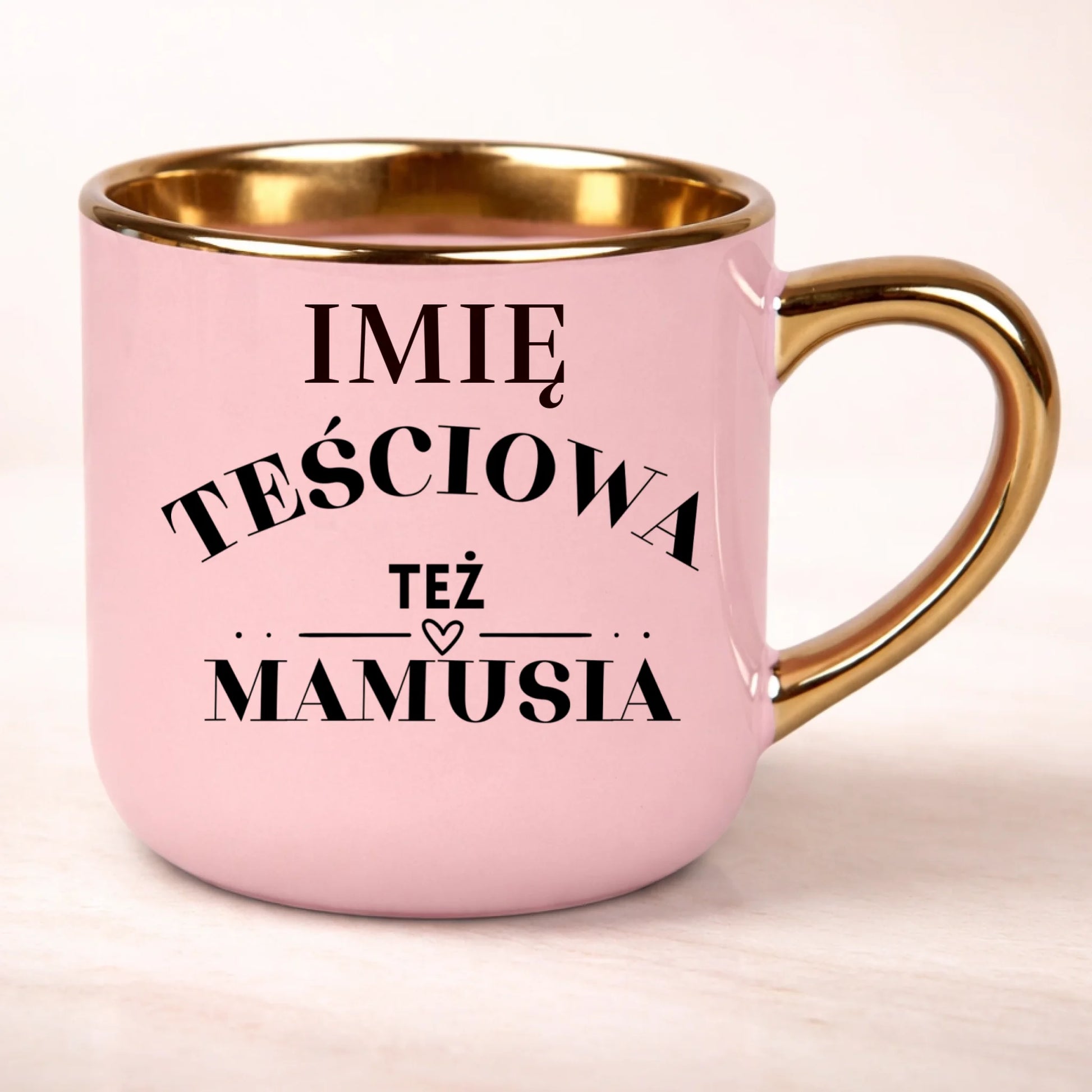 kubek personalizowany z nadrukiem 400ml rozowy