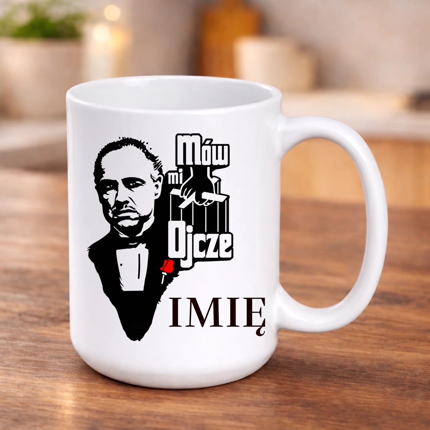 kubek z własnym nadrukiem 440ml personalizowane prezenty pl bialy