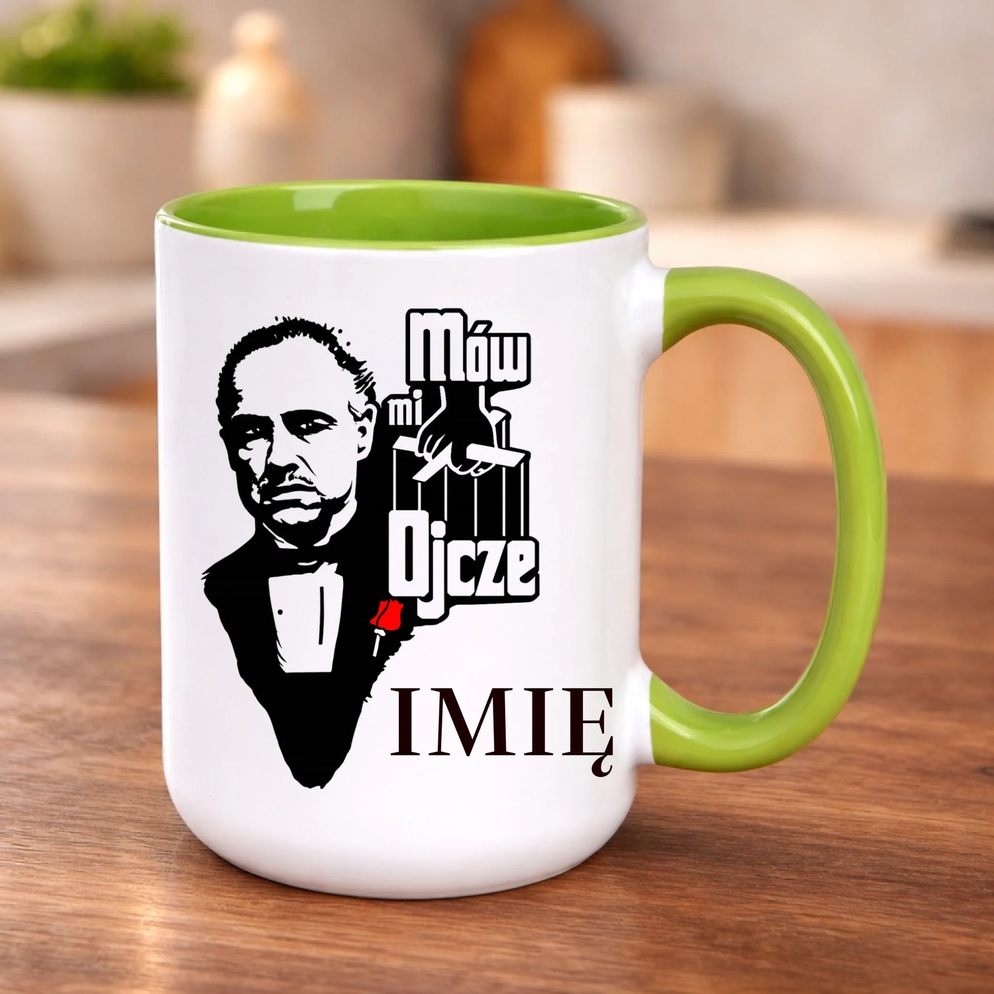 kubek z własnym nadrukiem 440ml personalizowane prezenty pl zielony