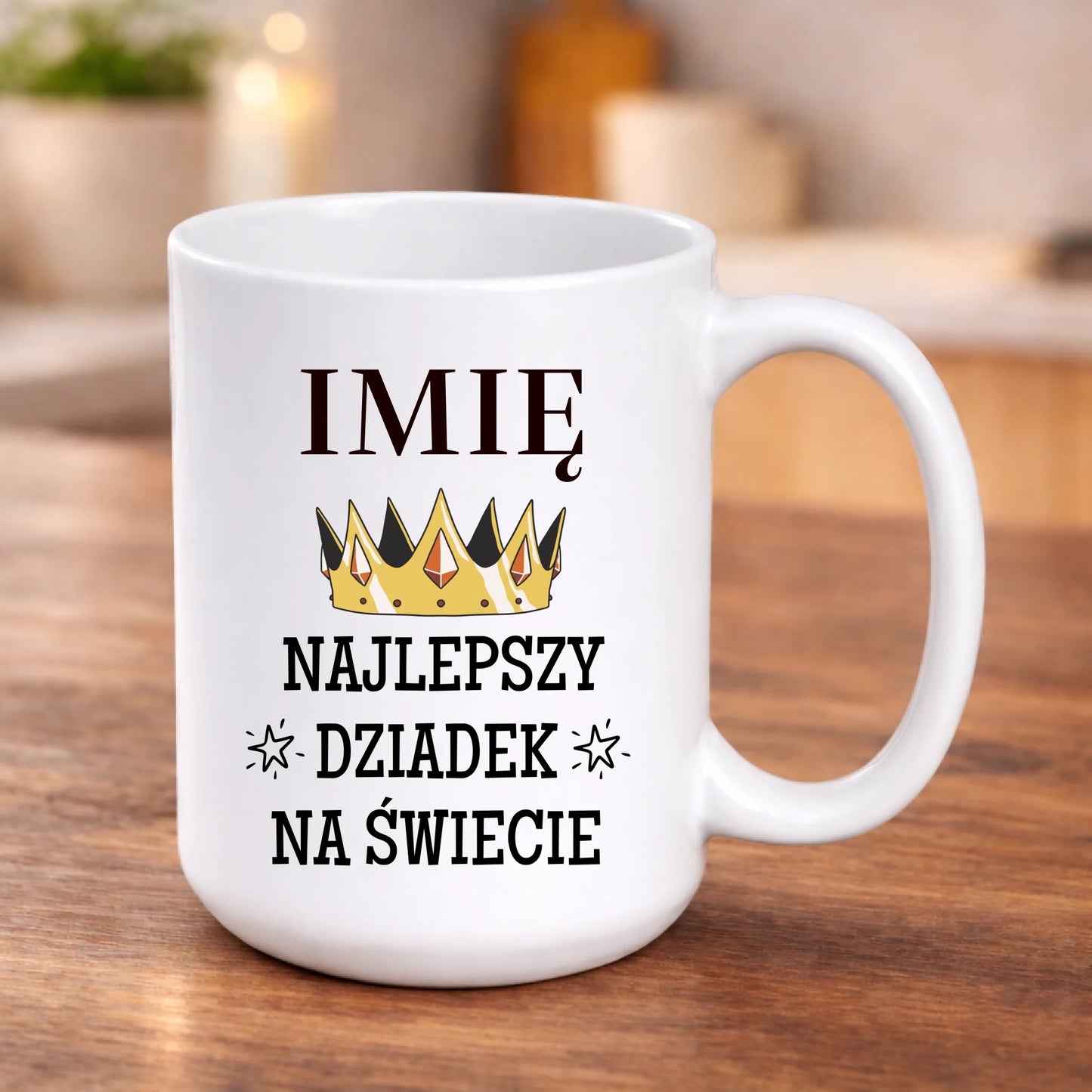 kubek z własnym nadrukiem 440ml personalizowane prezenty pl bialy