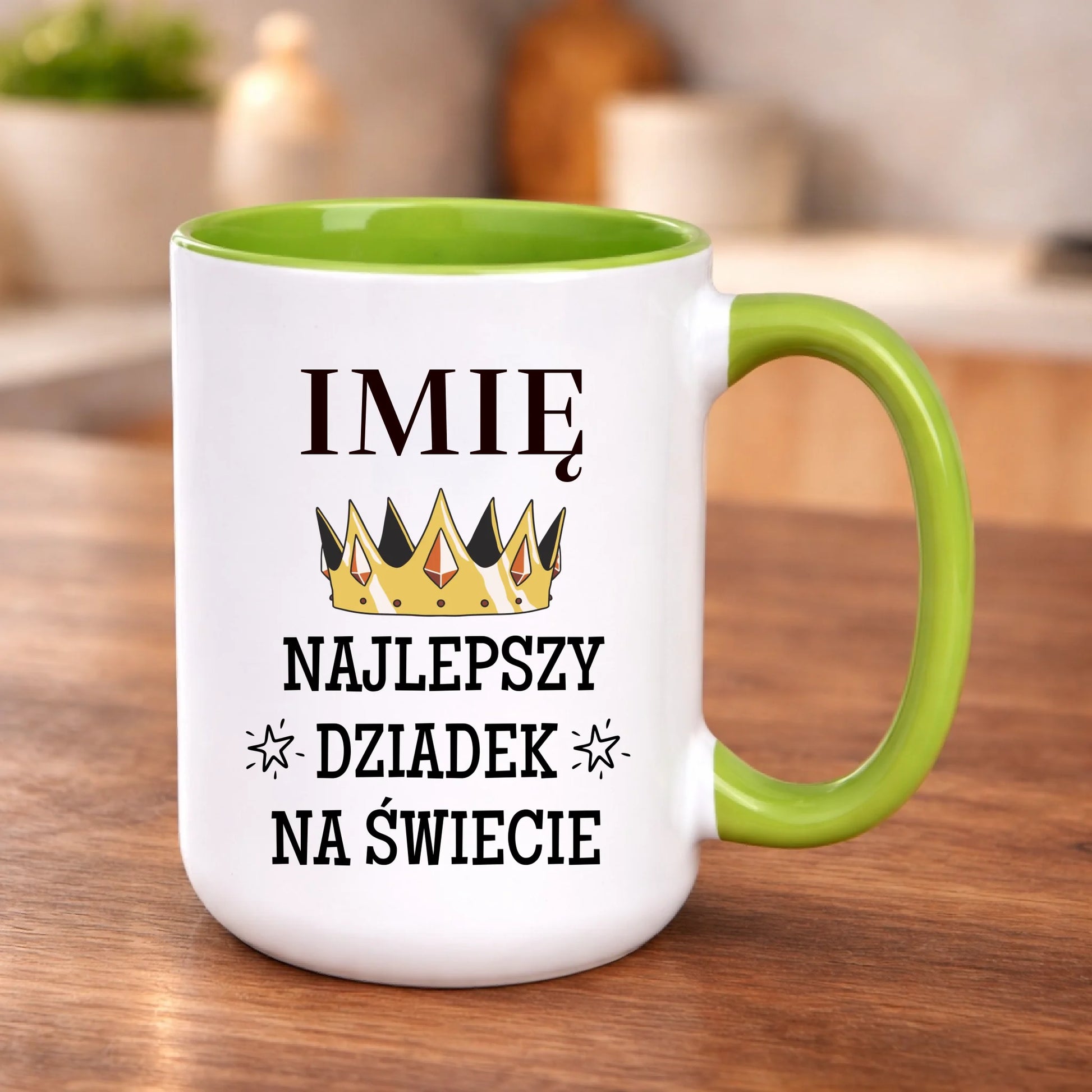 kubek z własnym nadrukiem 440ml personalizowane prezenty pl zielony