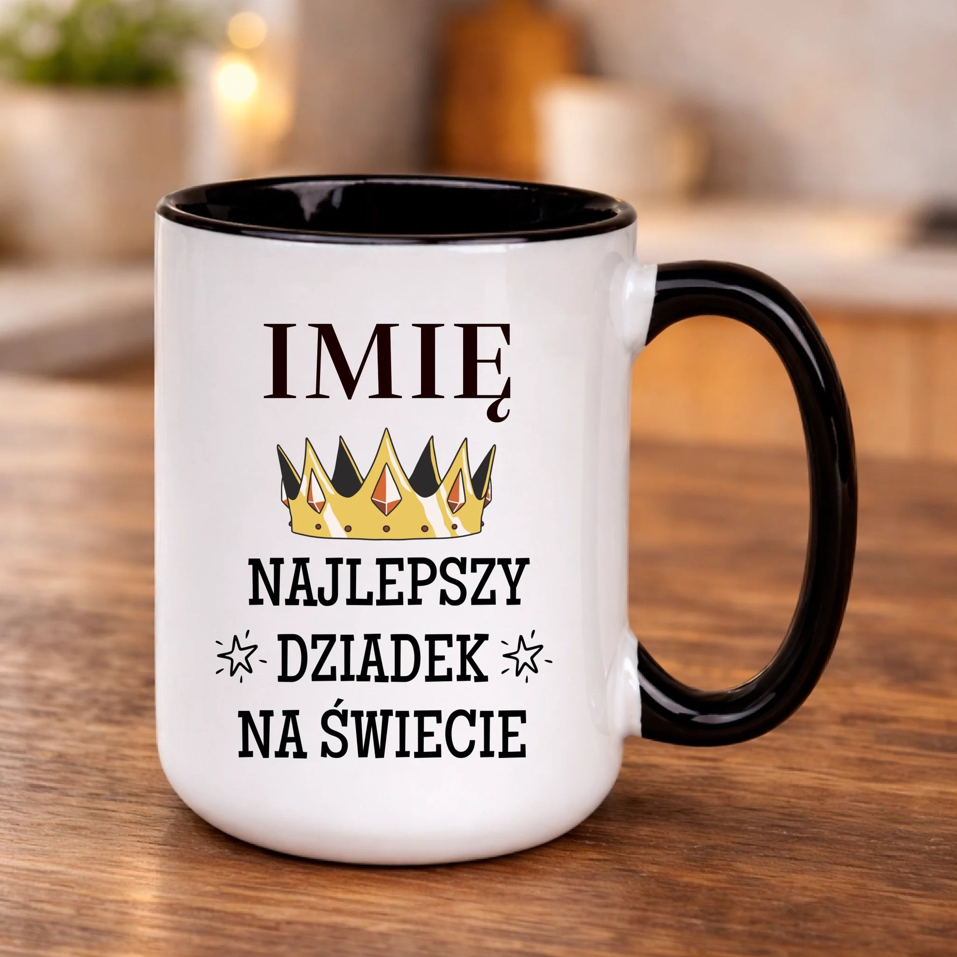 kubek z własnym nadrukiem 440ml personalizowane prezenty pl czarny