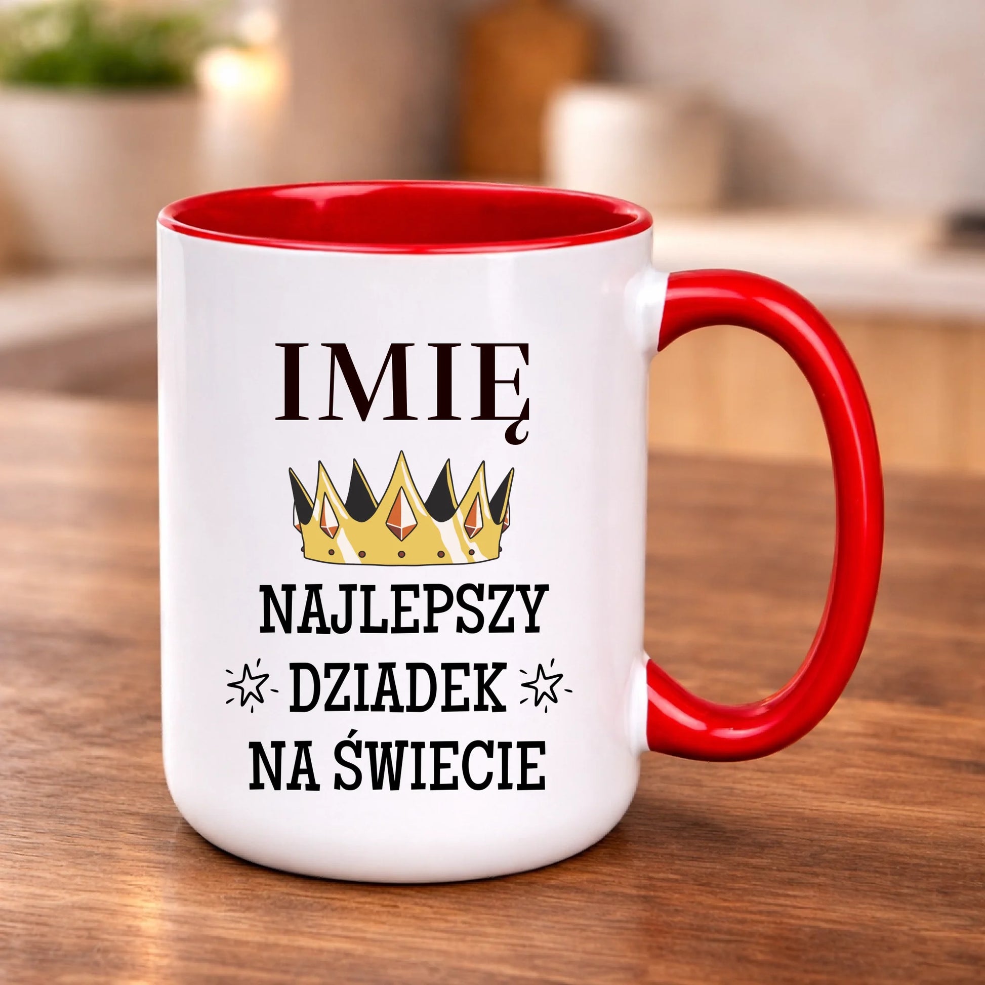 kubek z własnym nadrukiem 440ml personalizowane prezenty pl czerwony