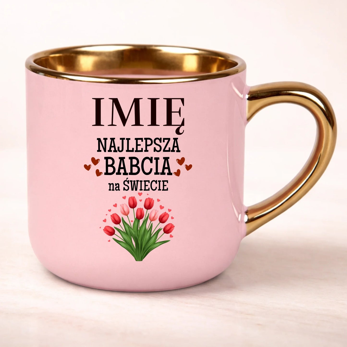kubek personalizowany z nadrukiem 400ml rozowy